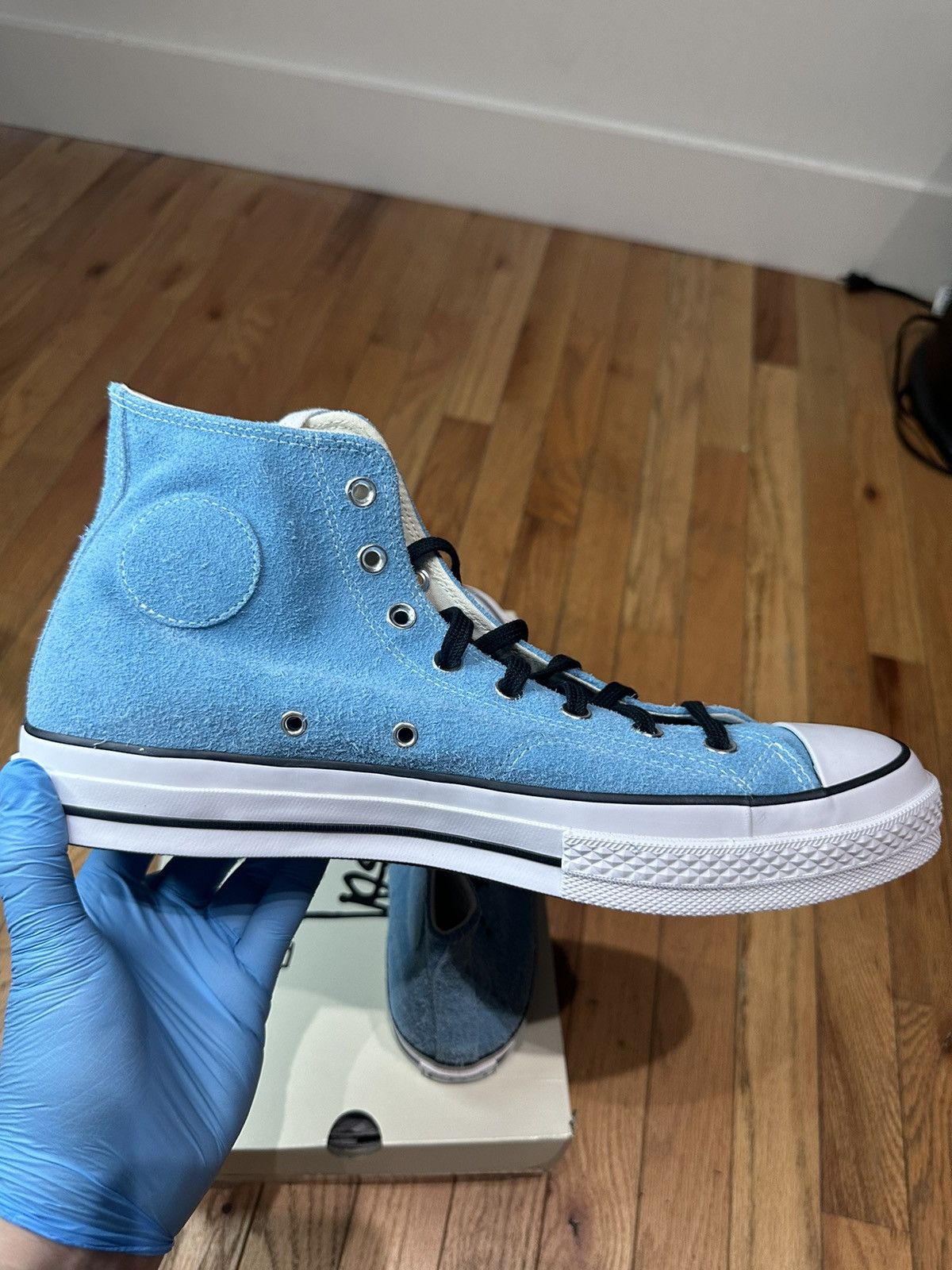 Converse × Stussy Converse x Stussy Chuck 70 High Top Sneakers 'Sky Blue' Size US 12 / EU 45 - 3 Thumbnail
