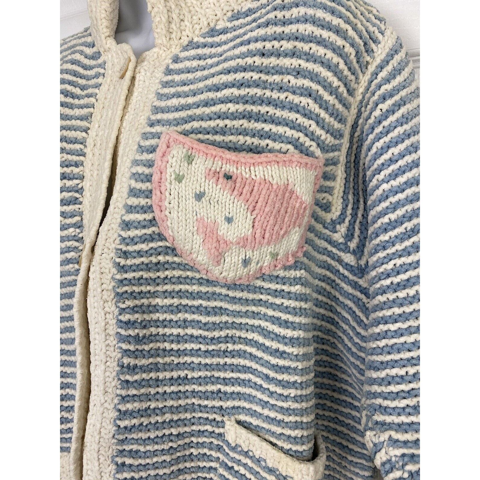 Henri Bendel VTG Henri Bendel Cardigan Sweater Knit Fish Striped L READ Size L / US 10 / IT 46 - 3 Thumbnail