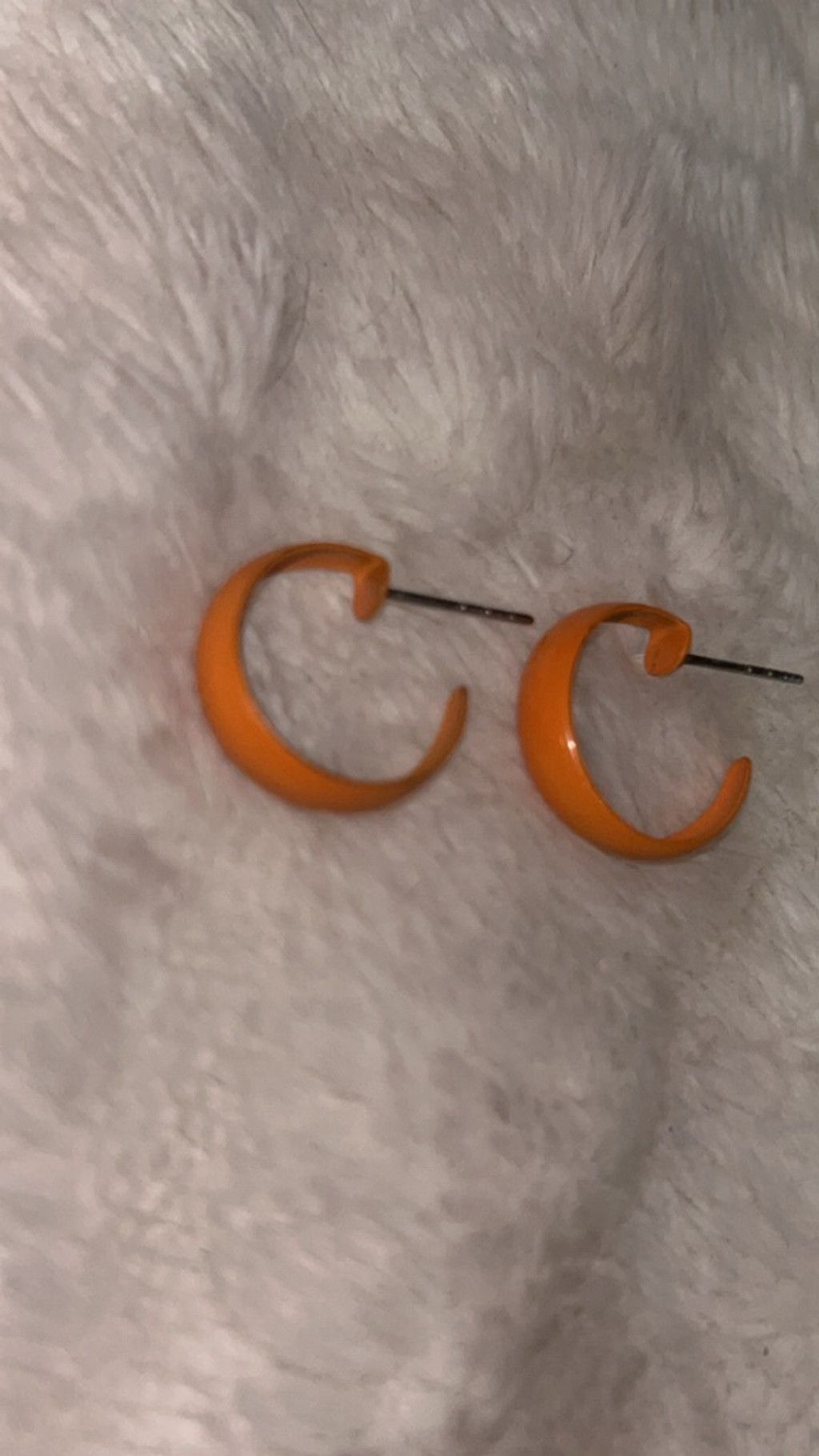 The Unbranded Brand Women's Unbranded Orange Hoop Earrings One Size Size ONE SIZE - 2 Thumbnail