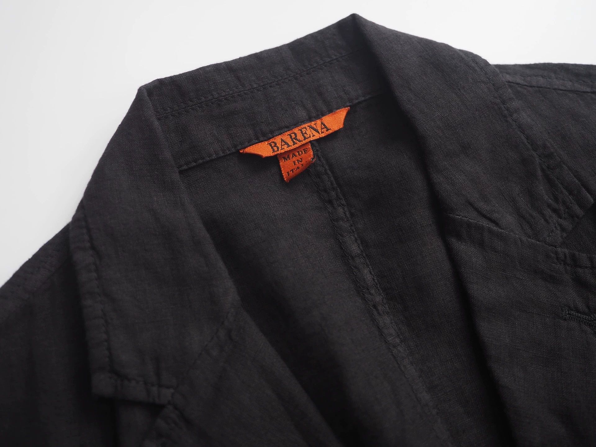Barena BARENA Black Linen Blazer Size 46 Size 46R - 2 Thumbnail