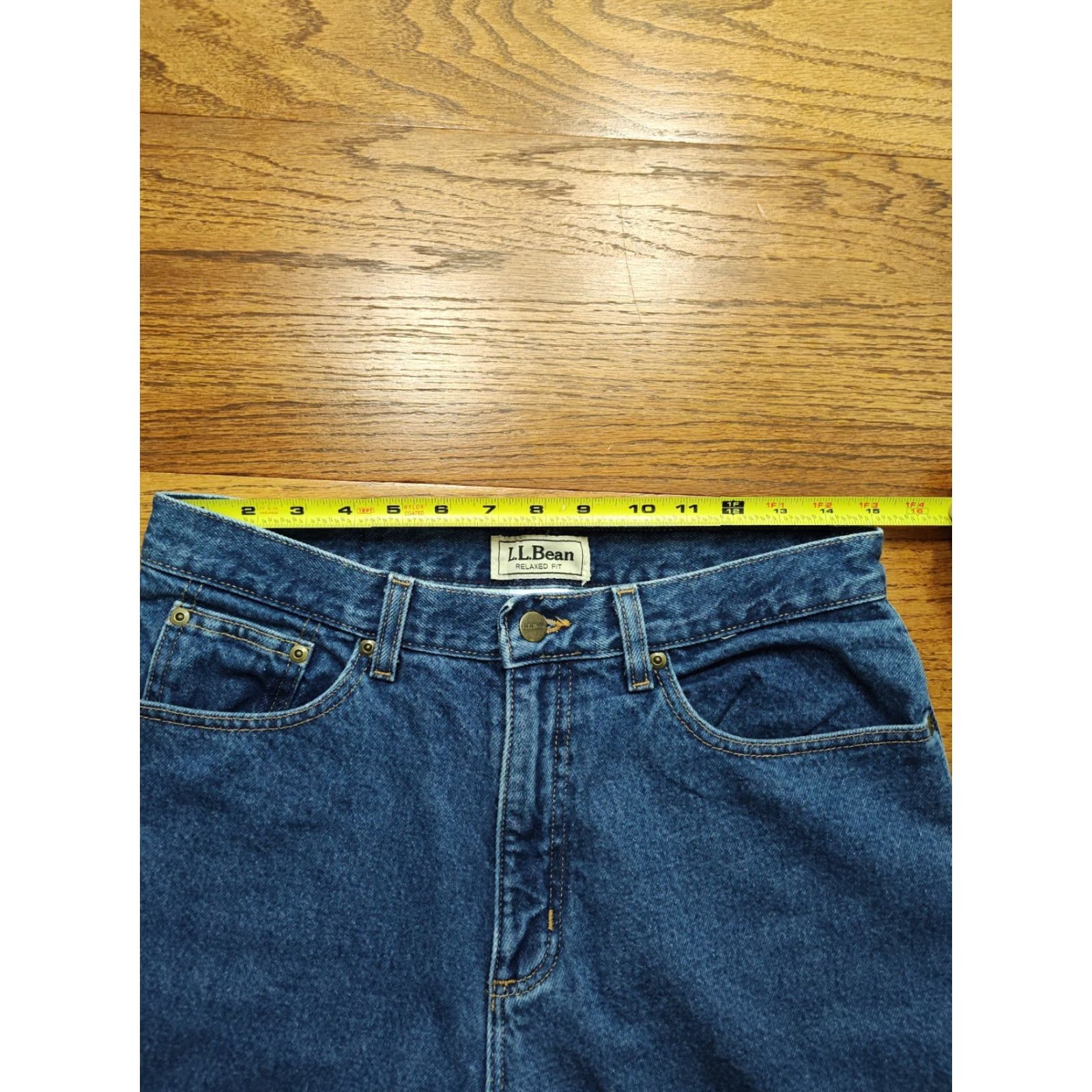 Vintage VINTAGE L.L.Bean Jeans Women 30x31 Blue Floral Flannel Lined Denim Jeans 90s Womens Beige? Size 34" / US 12 / IT 48 - 7 Thumbnail