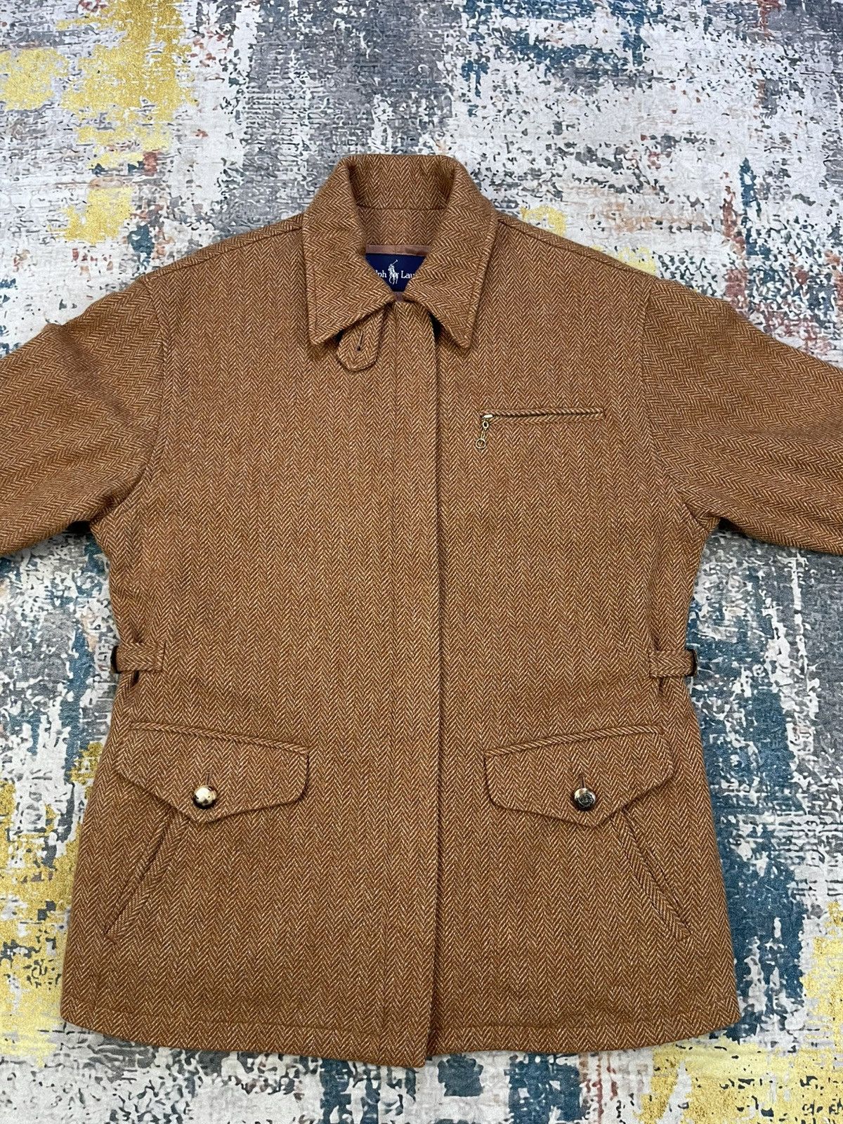 Polo Ralph Lauren Ralph Lauren Herringbone Tweed Half Cinch Equastrian Jacket Size L / US 10 / IT 46 - 4 Thumbnail