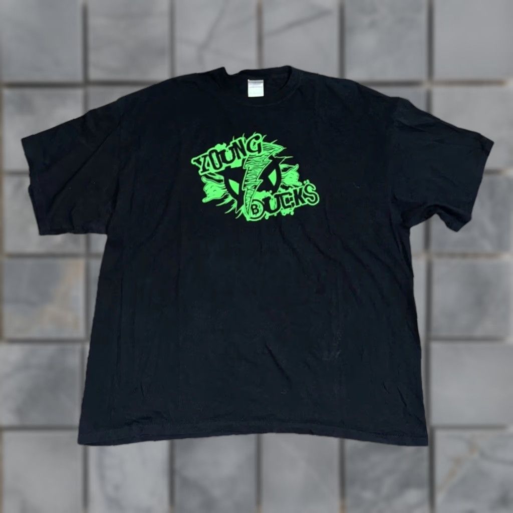 Vintage VINTAGE Young Bucks AEW Wrestling T-Shirt XXL Black 24x29 Graphic Print Crew Neck Short Sleeve Cotton Mens Bullets Club Retro 90s Wrestling Mens Size US XXL / EU 58 / 5 - 1 Thumbnail