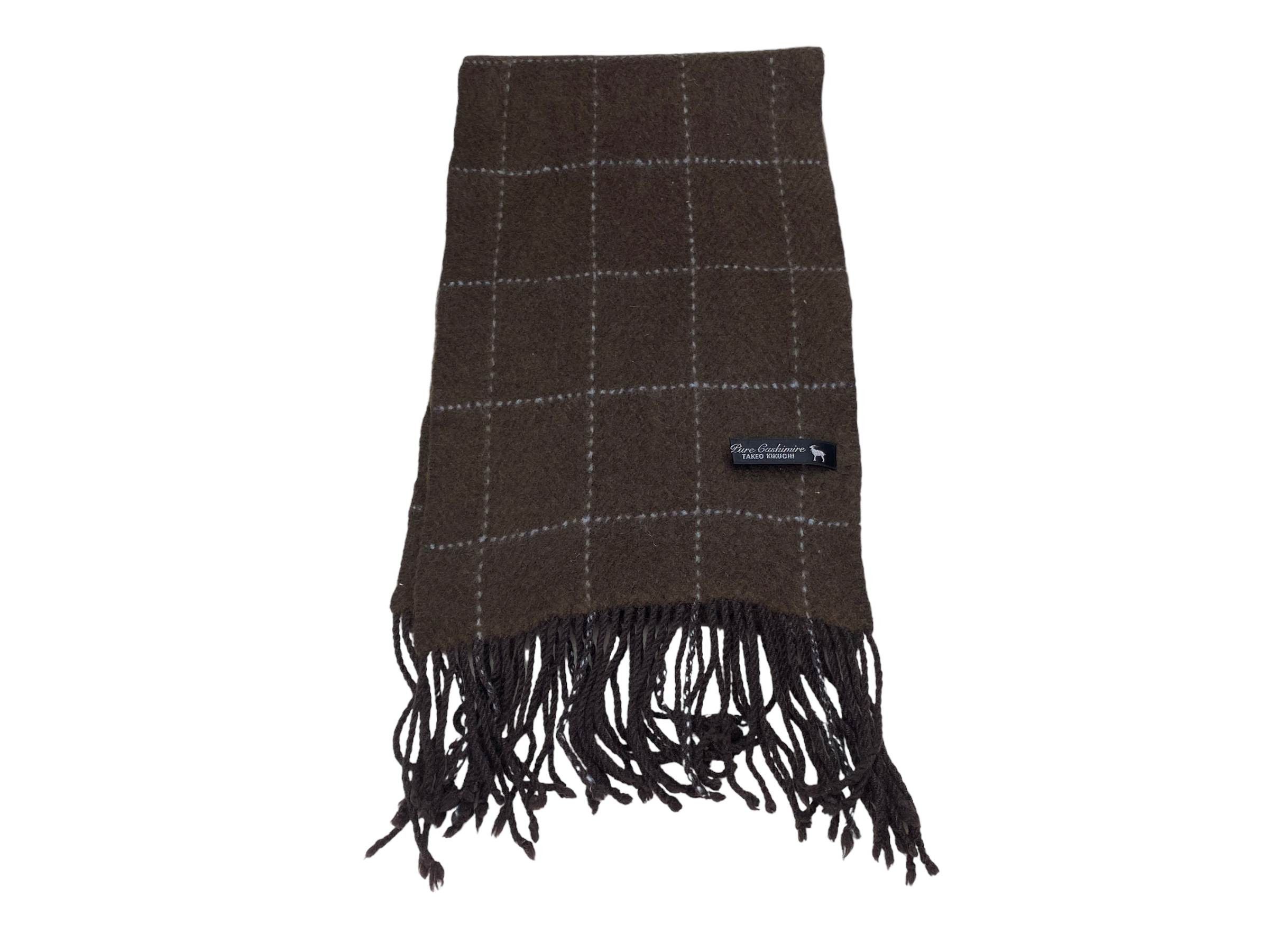 Takeo Kikuchi Vintage Takeo Kikuchi Pure Cashmere Checkered Scarf Luxury Size ONE SIZE - 7 Thumbnail
