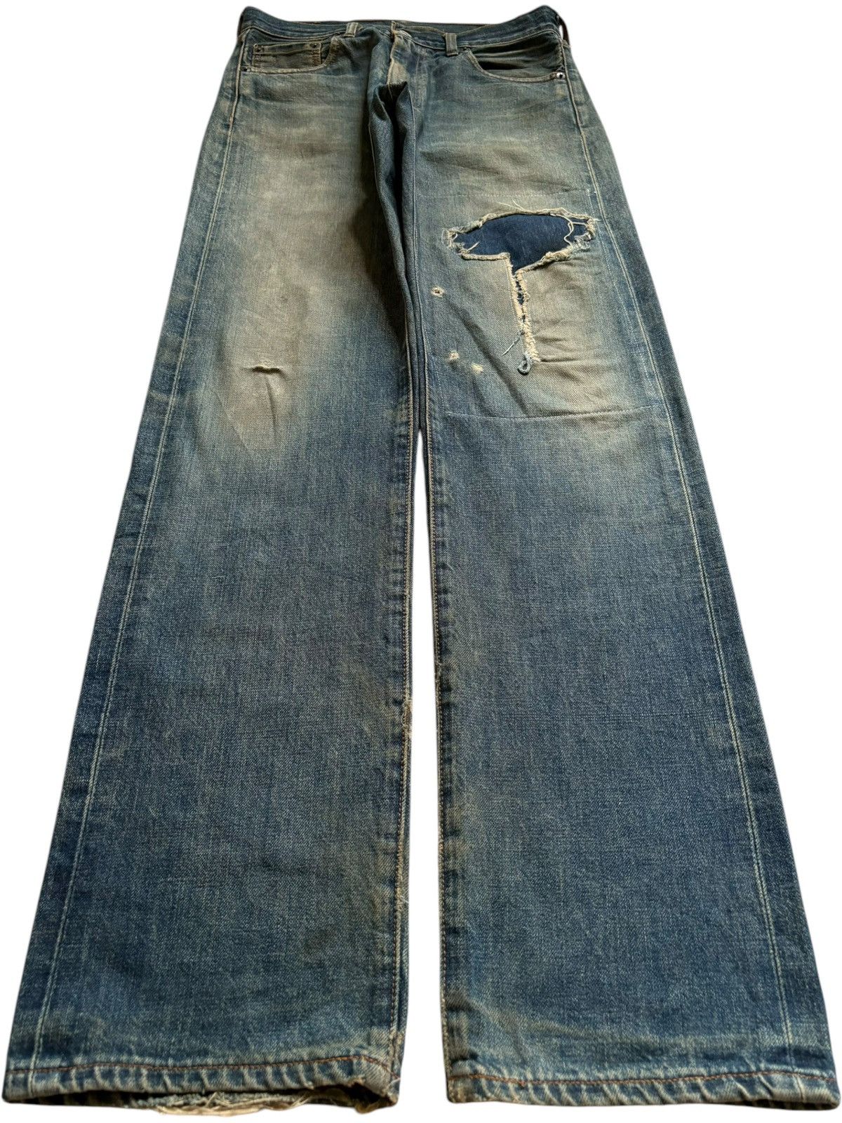 Levi's Vintage 80s Levis Big E Selvedge Rusty Mud Wash Loose Jeans Size US 29 - 2 Thumbnail