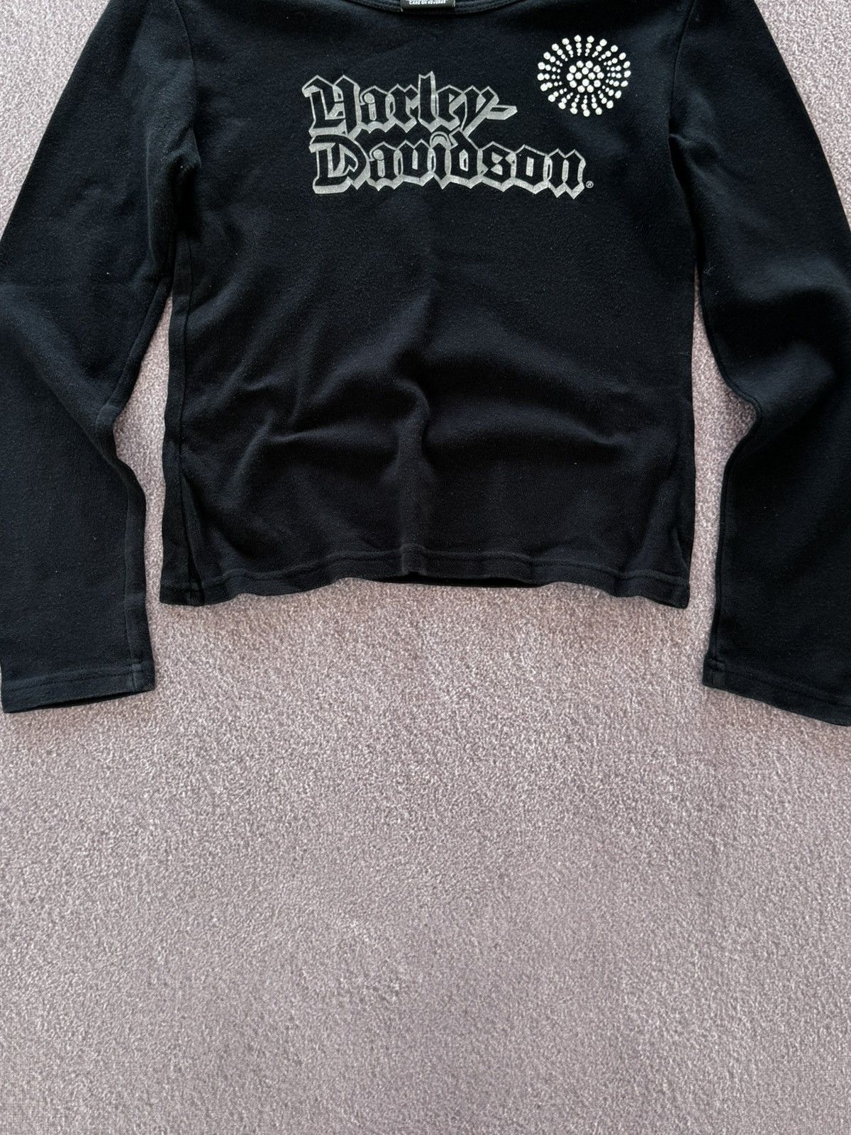 Harley Davidson Harley Davidson 00s Grunge Vibe Y2K Long Sleeve Top Size S / US 4 / IT 40 - 3 Thumbnail