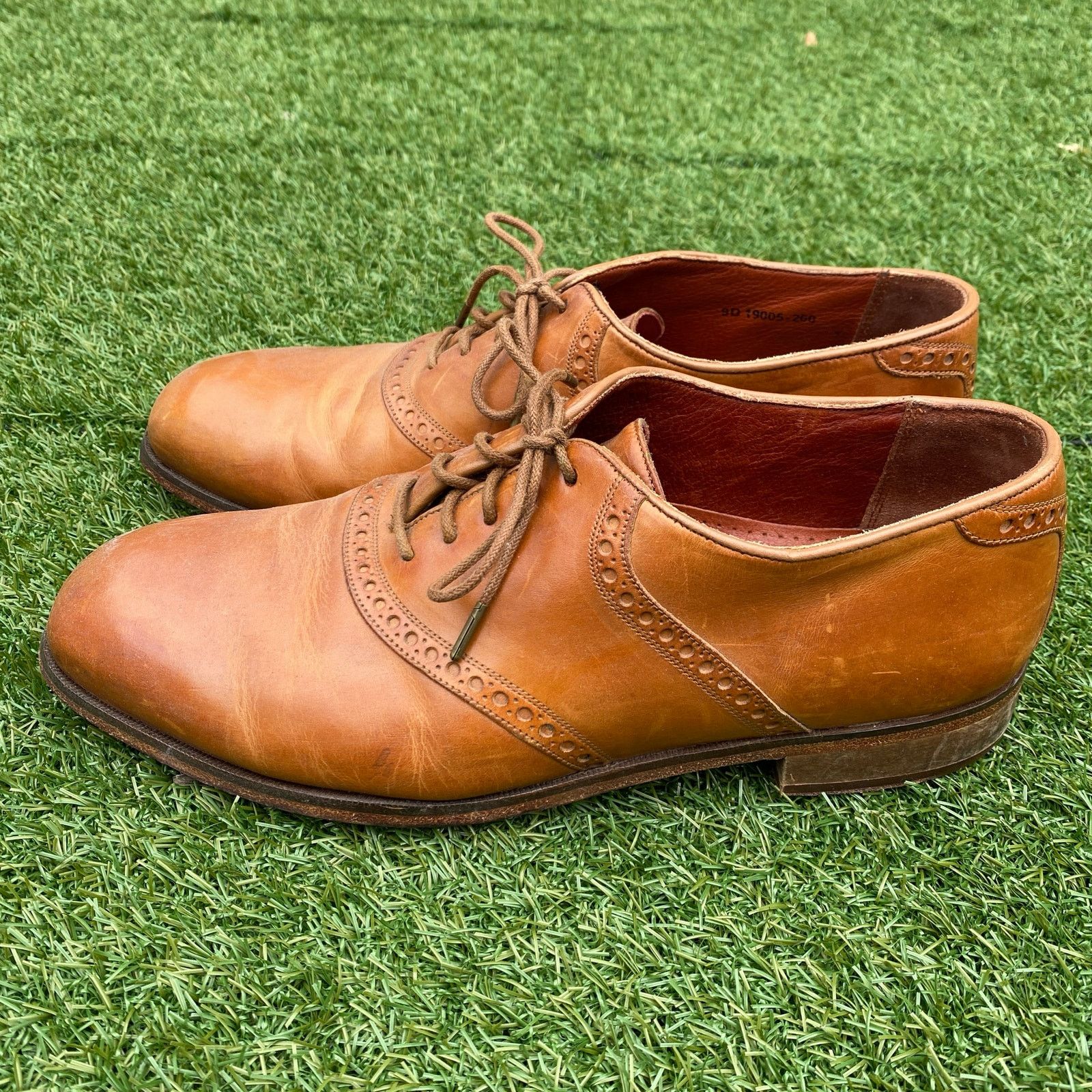 Florsheim Men's Leather Saddle Oxford Dress Shoes in Brown (Size 9)