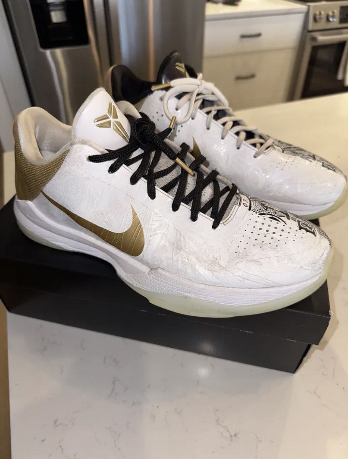 image of Nike Kobe 5 Protro Big Stage Shoes in White, Men's (Size 12)