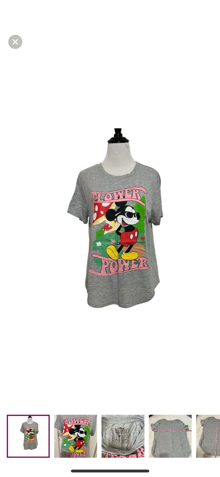 Disney Disney XL Mickey Mouse flower power T shirt Size XL / US 12-14 / IT 48-50 - 1 Thumbnail