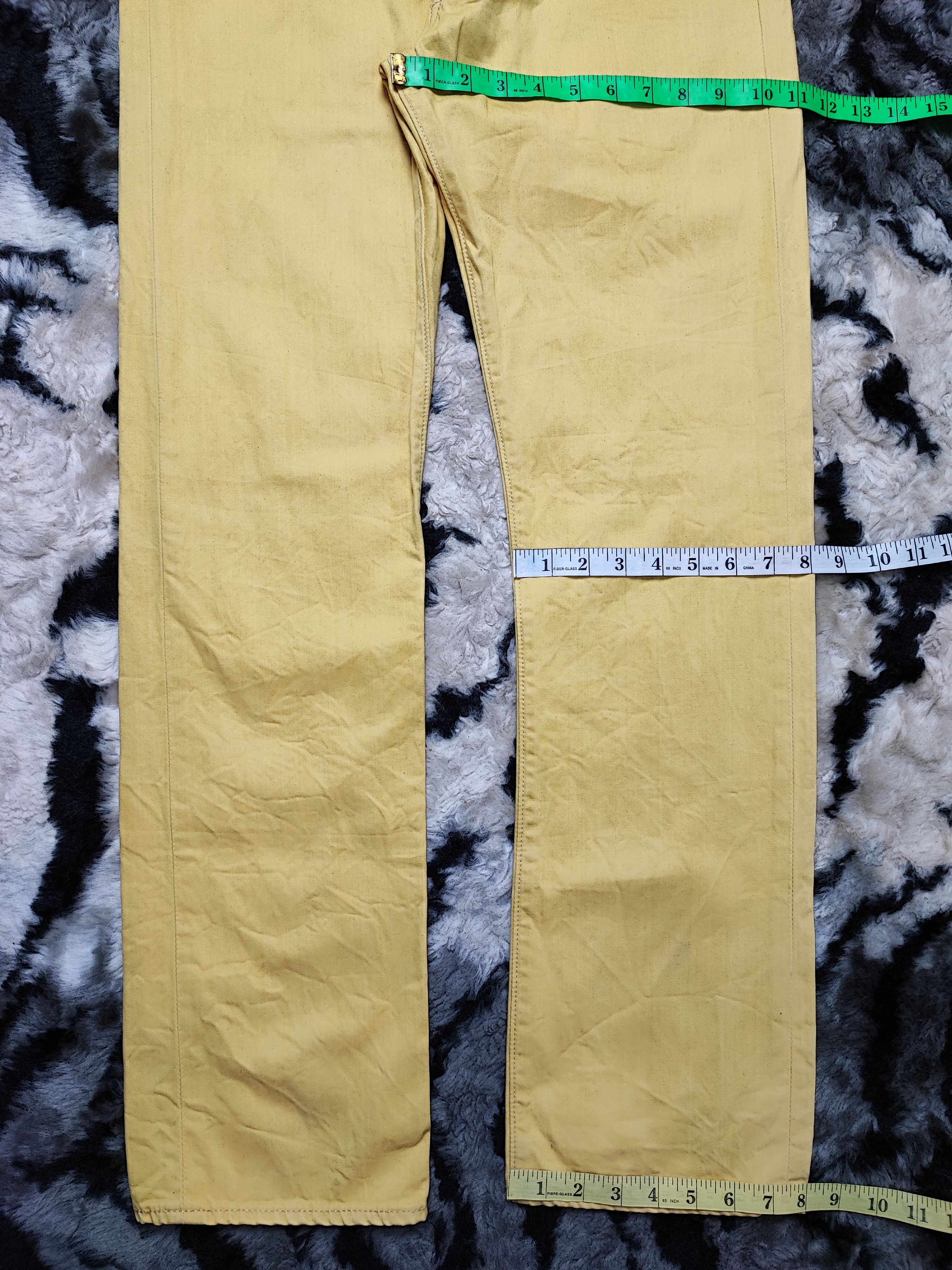 Levi's Levi’s 501 Button Fly Yellow Jeans Straight Cut Size US 31 - 6 Thumbnail