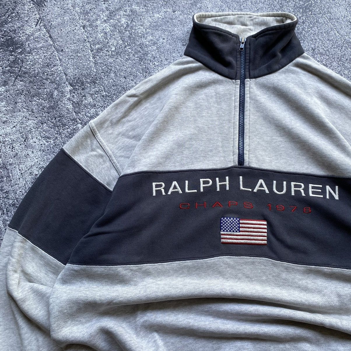 Ralph Lauren Vintage💥 CHAPS Ralph Lauren Distressed Half Sweater Size US L / EU 52-54 / 3 - 3 Thumbnail