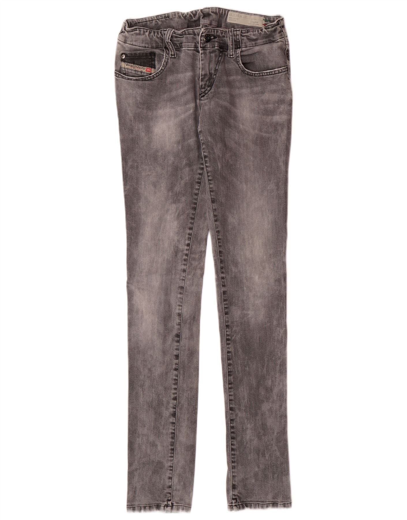 Diesel Womens Grupee Low Waist Super Slim Skinny Jeans W26 L32 Grey Size 42" / US 20 - 1 Thumbnail