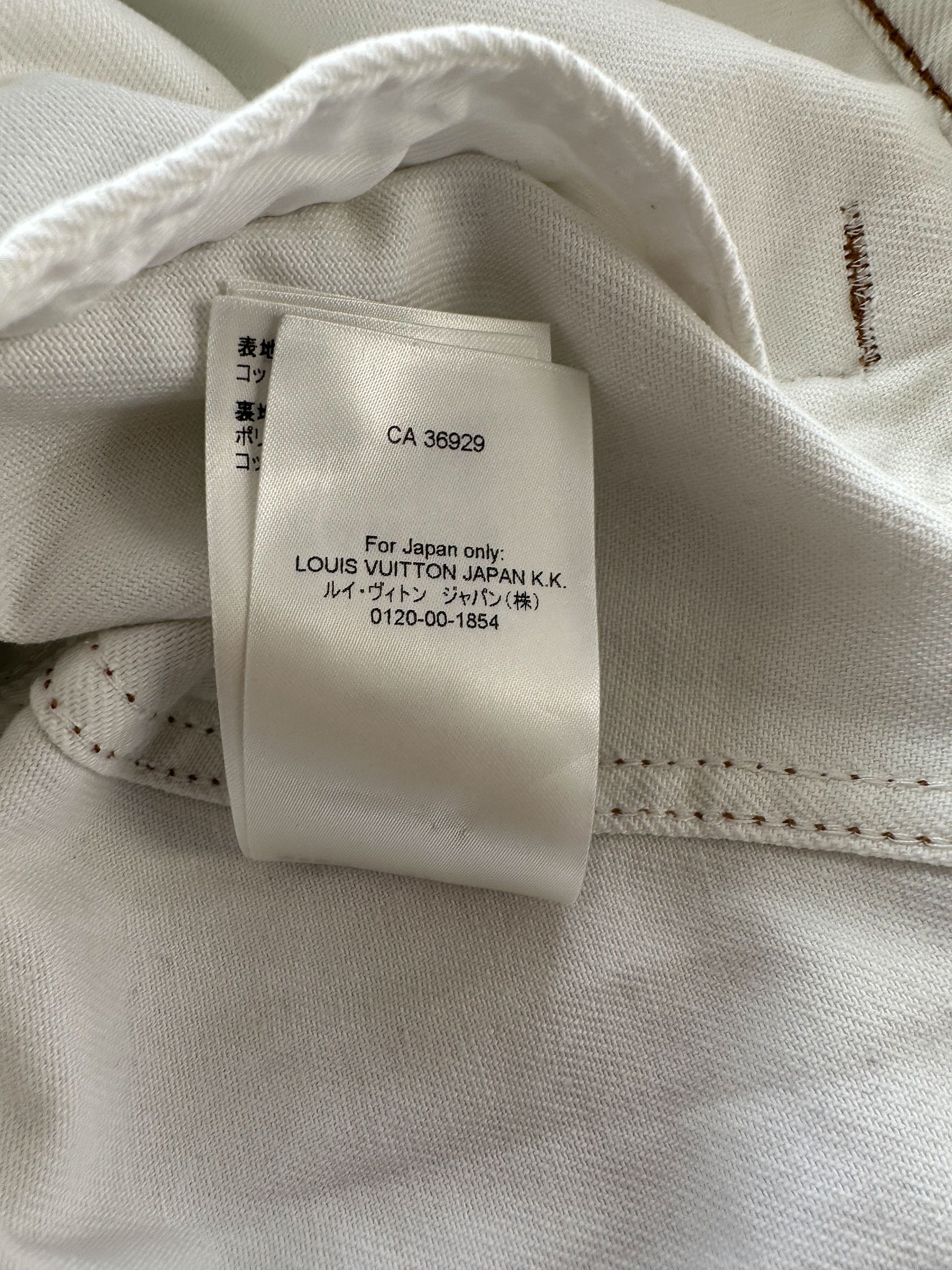 Louis Vuitton Louis Vuitton White & Turquoise LV Spray Denim Jacket Size US XXL / EU 58 / 5 - 10 Thumbnail