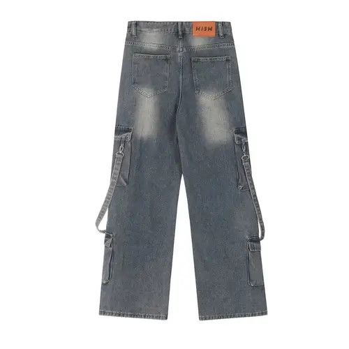 Japanese Brand × Jean Men's high street loose washed multi-pocket cargo jeans Size US 32 / EU 48 - 2 Thumbnail