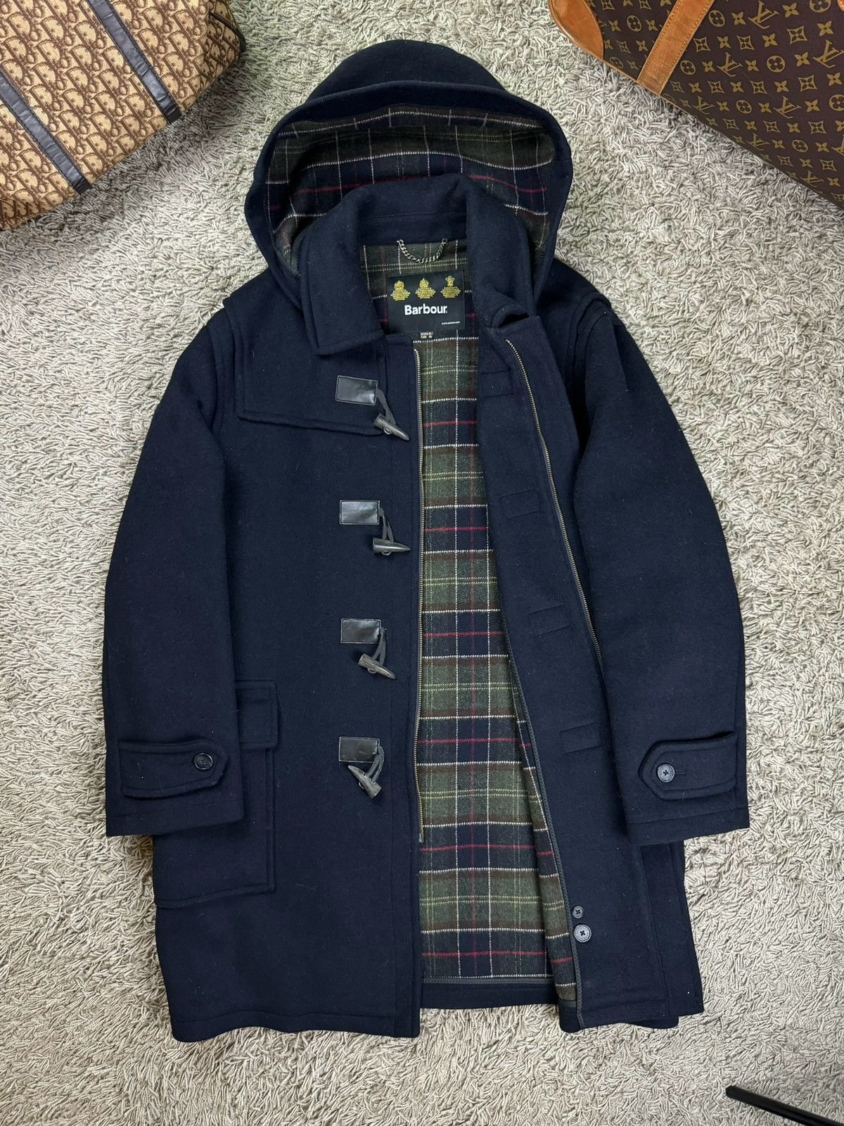 Barbour Vintage wool duffle coat Barbour original luxury item Size US XL / EU 56 / 4 - 1 Thumbnail