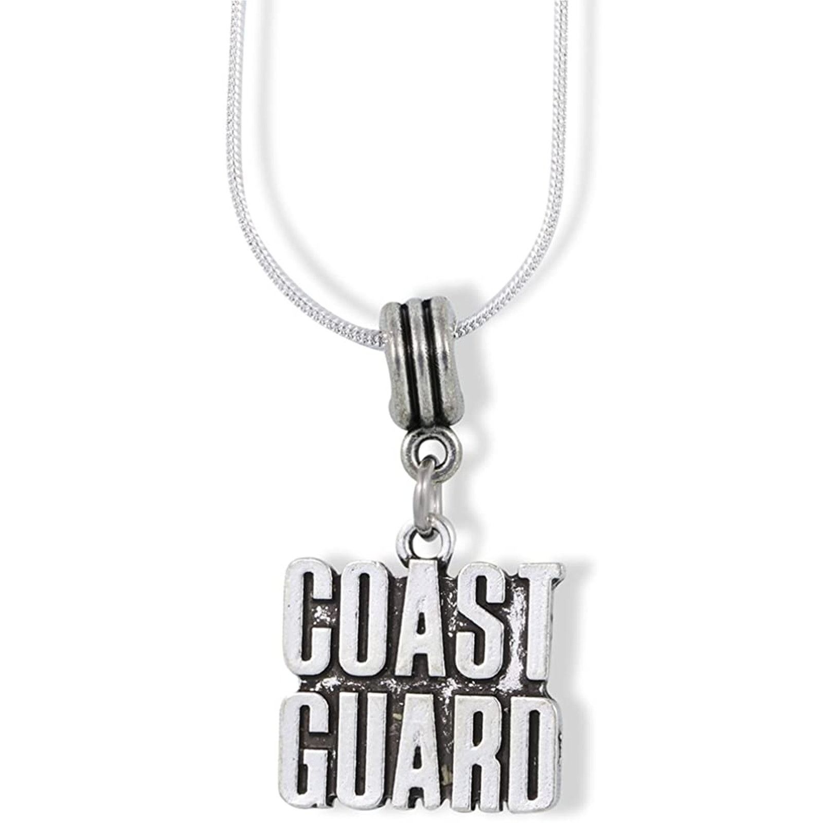 & Other Stories Coast Guard Text Charm Snake Chain Necklace Size ONE SIZE - 1 Thumbnail