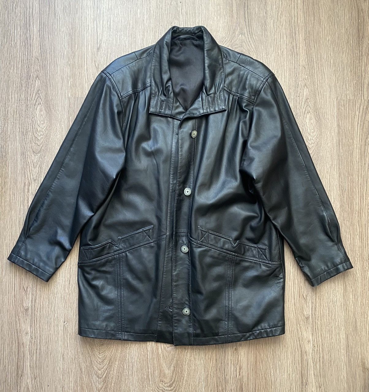 Genuine Leather × Vintage Vintage Coat Leather blazer 100% leather Avirex Schot 70-80s Size US L / EU 52-54 / 3 - 1 Thumbnail