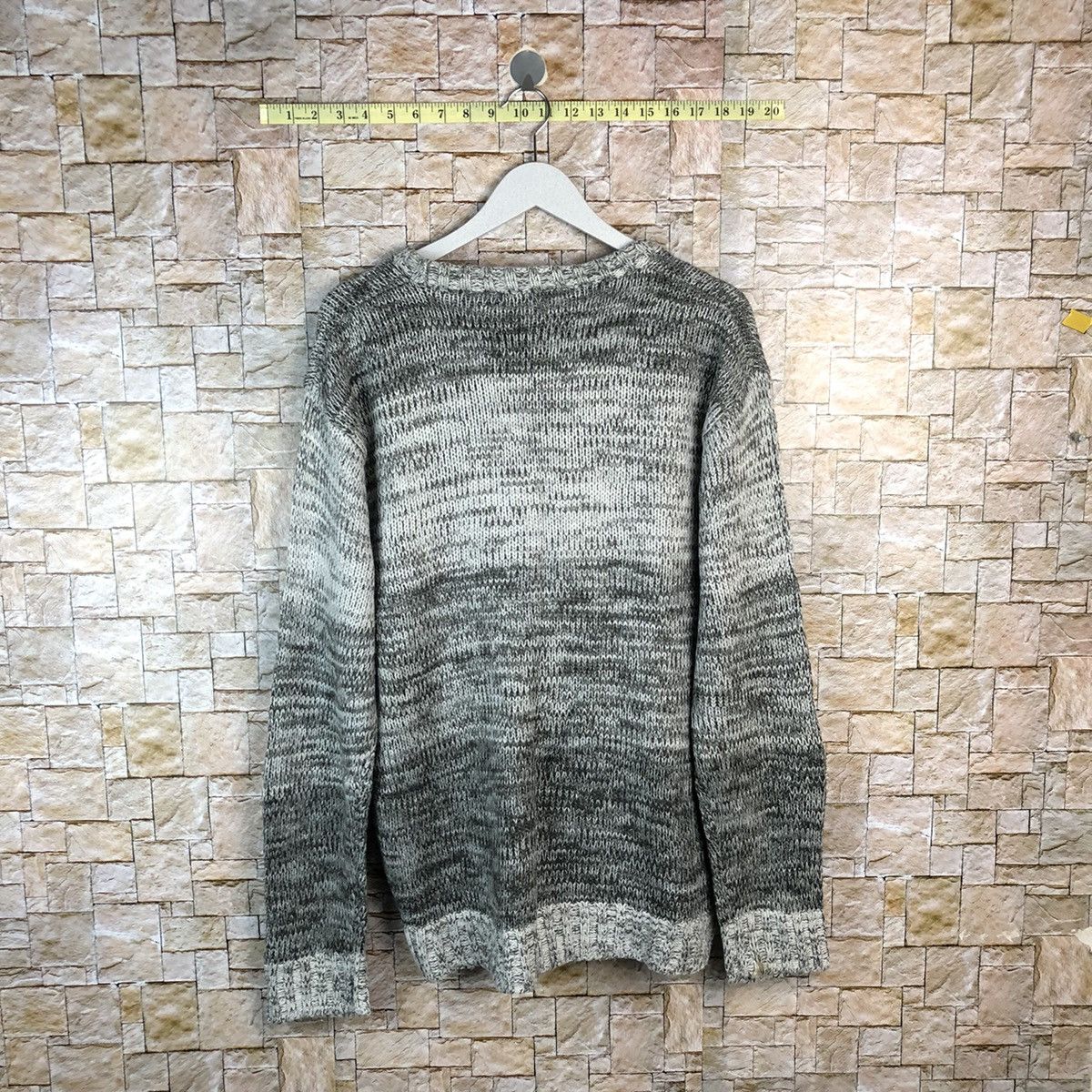 Homespun Knitwear × Japanese Brand Free Gate Grey stripe Knitwear #A1196 Size US XL / EU 56 / 4 - 12 Thumbnail