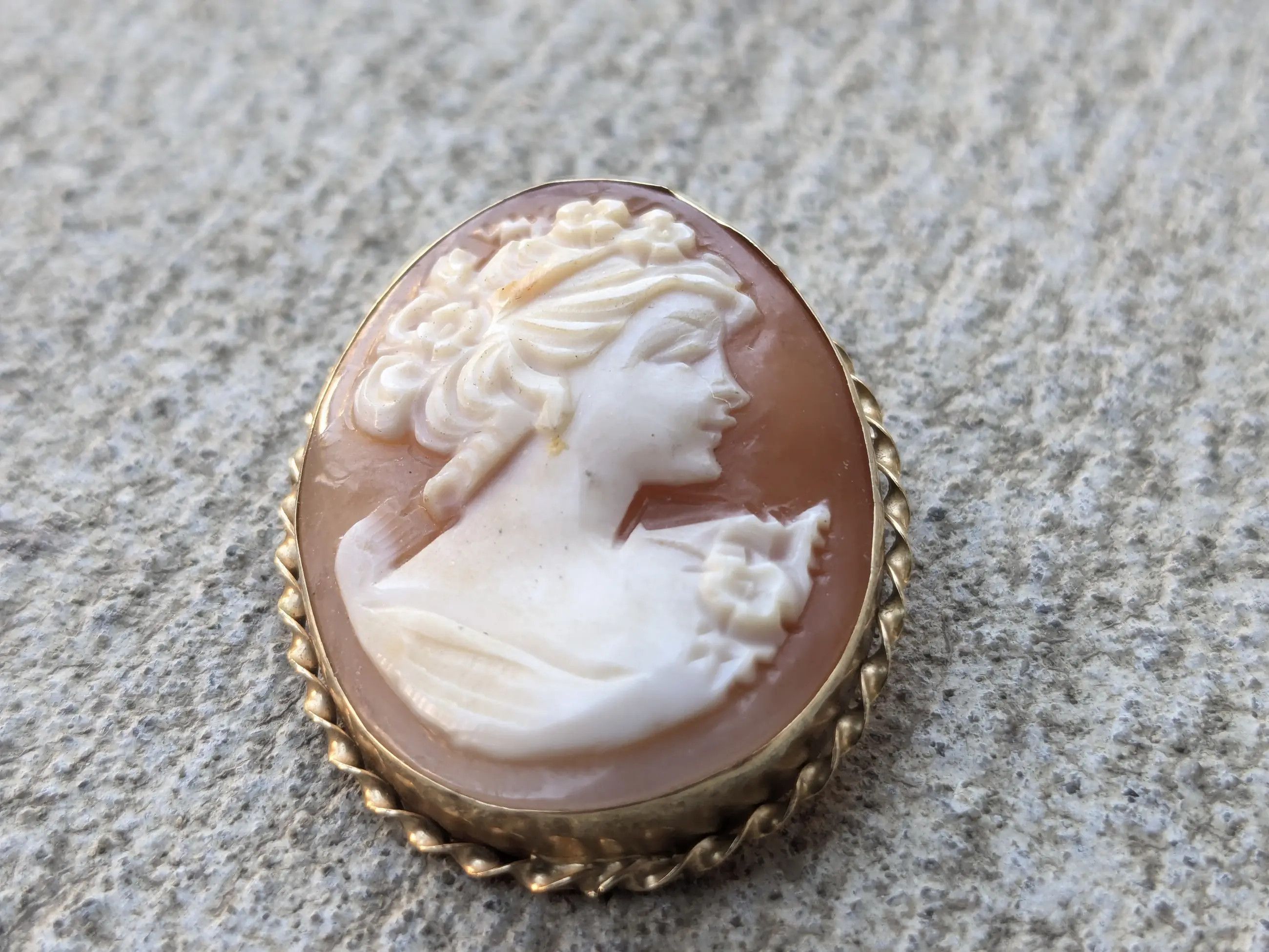 Jewelry 14k Gold Brooch Bust Cameo Antique Vintage Size ONE SIZE - 11 Thumbnail