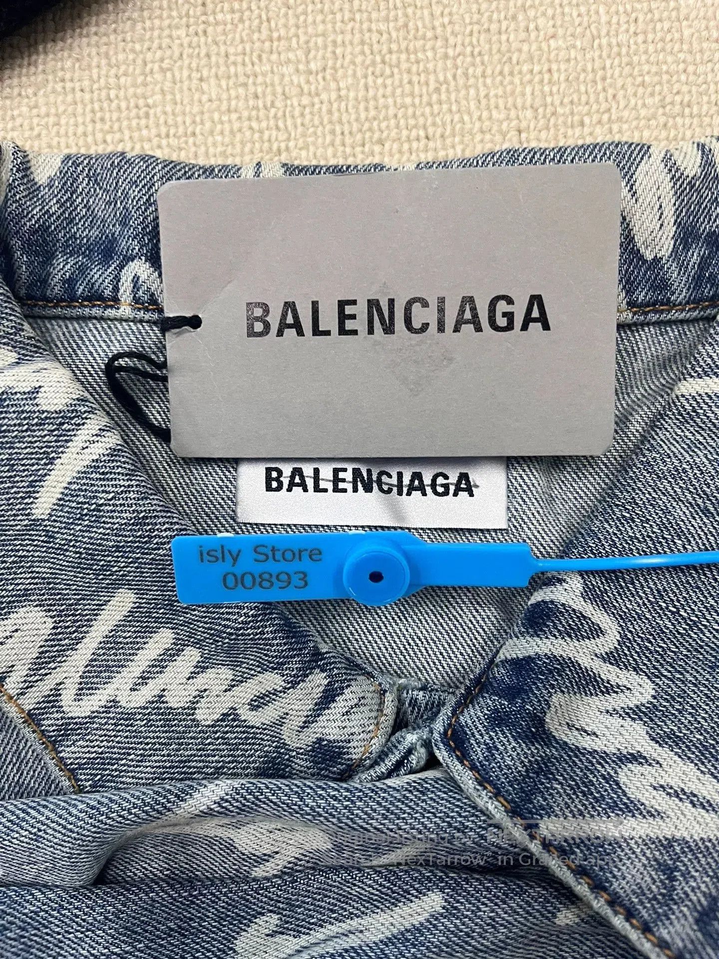 Balenciaga Balenciaga All-Over Logo Denim Jacket. Size S / US 4 / IT 40 - 4 Thumbnail