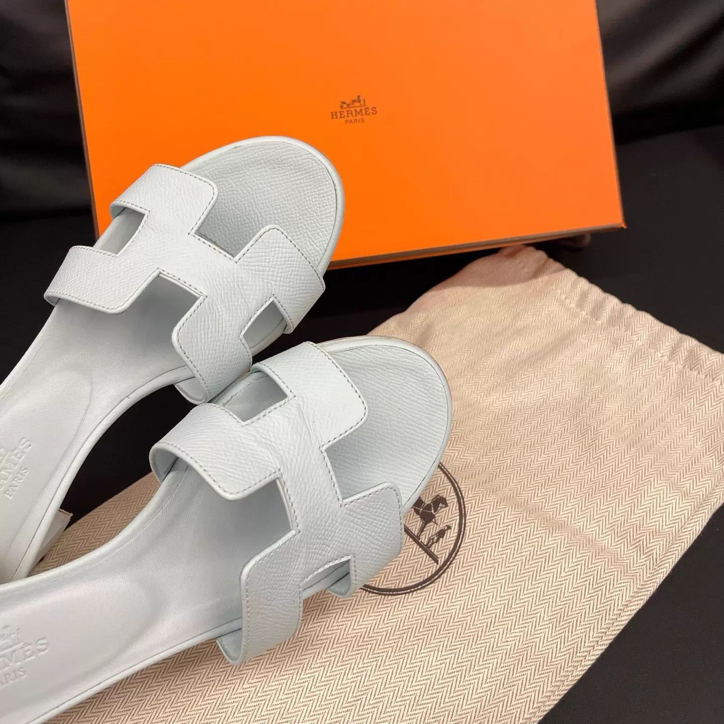 Hermes Hermes Classic H Heel Sandal Light Blue 37 EU Size US 6.5 / IT 36.5 - 5 Thumbnail