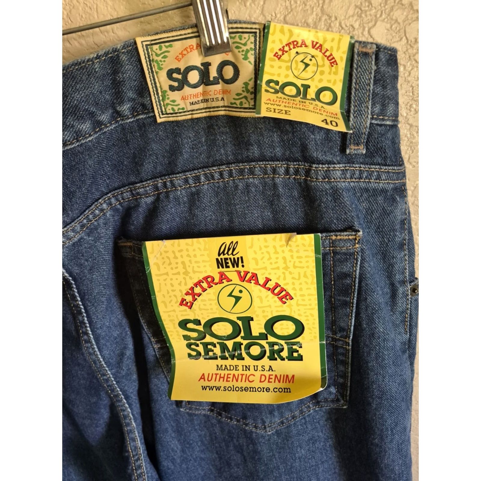 Vintage VINTAGE Solo Semore Jeans Mens Size 40 Baggy Wide Leg 