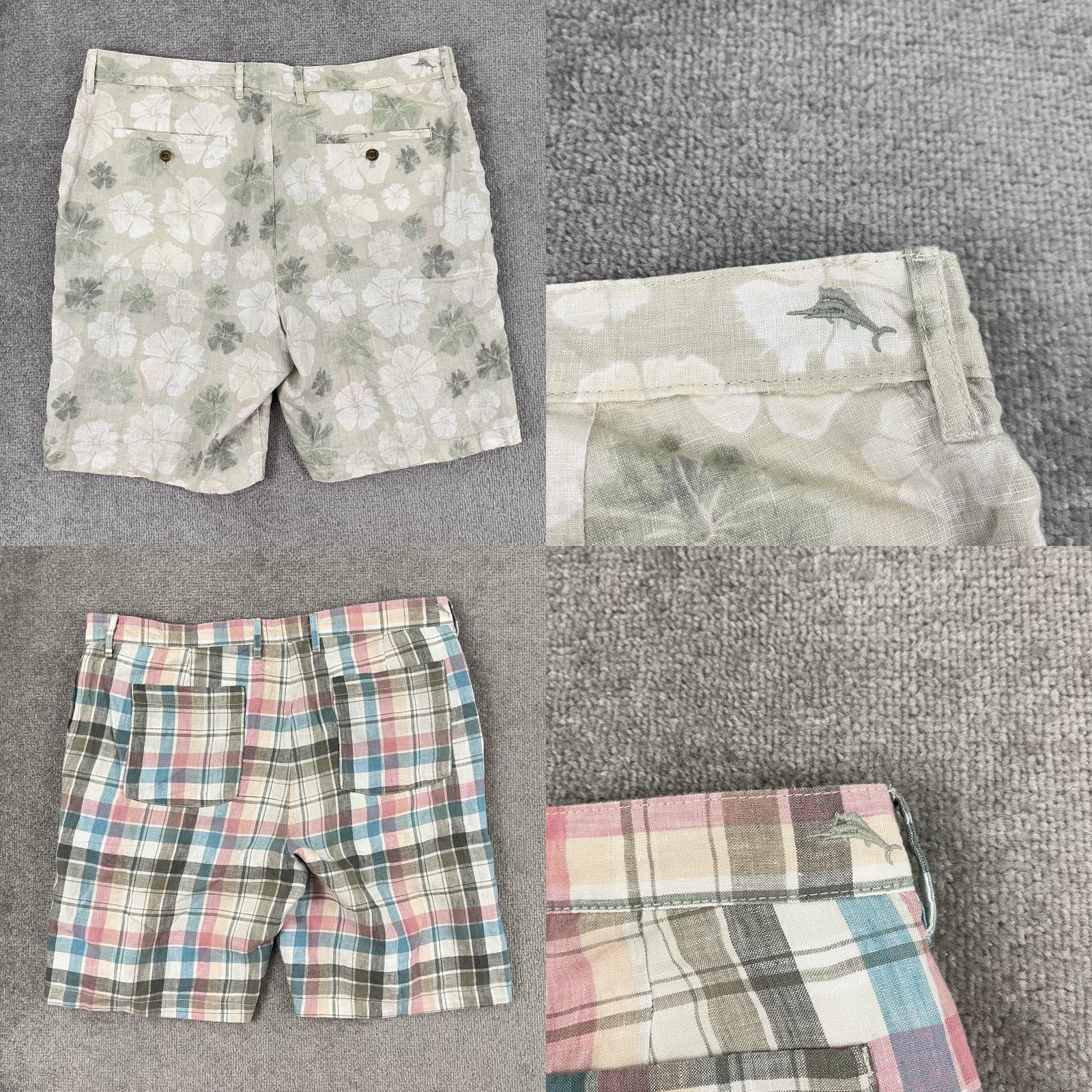 Tommy Bahama Tommy Bahama Reversible Shorts Mens 38 / 9.5 Floral MultiColor Plaid Linen Beach Size US 38 / EU 54 - 8 Thumbnail