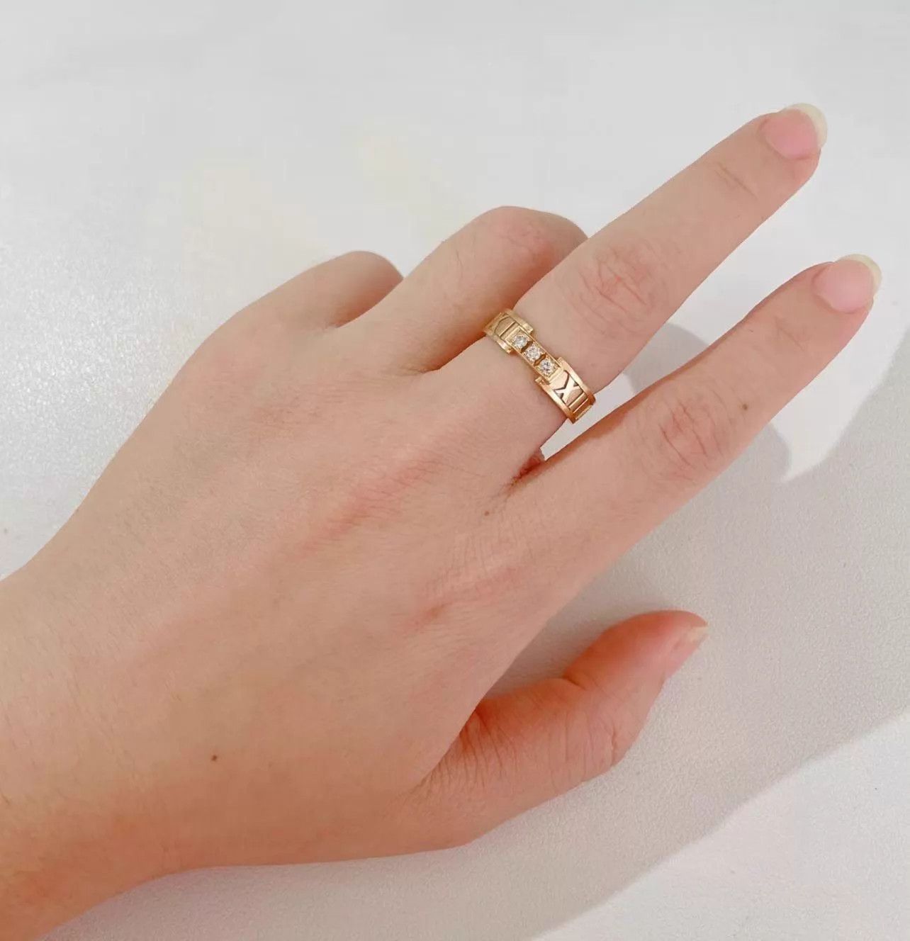 Tiffany & Co. Tiffany Roman III Diamond Rose Gold Ring Size 50 Size ONE SIZE - 2 Thumbnail