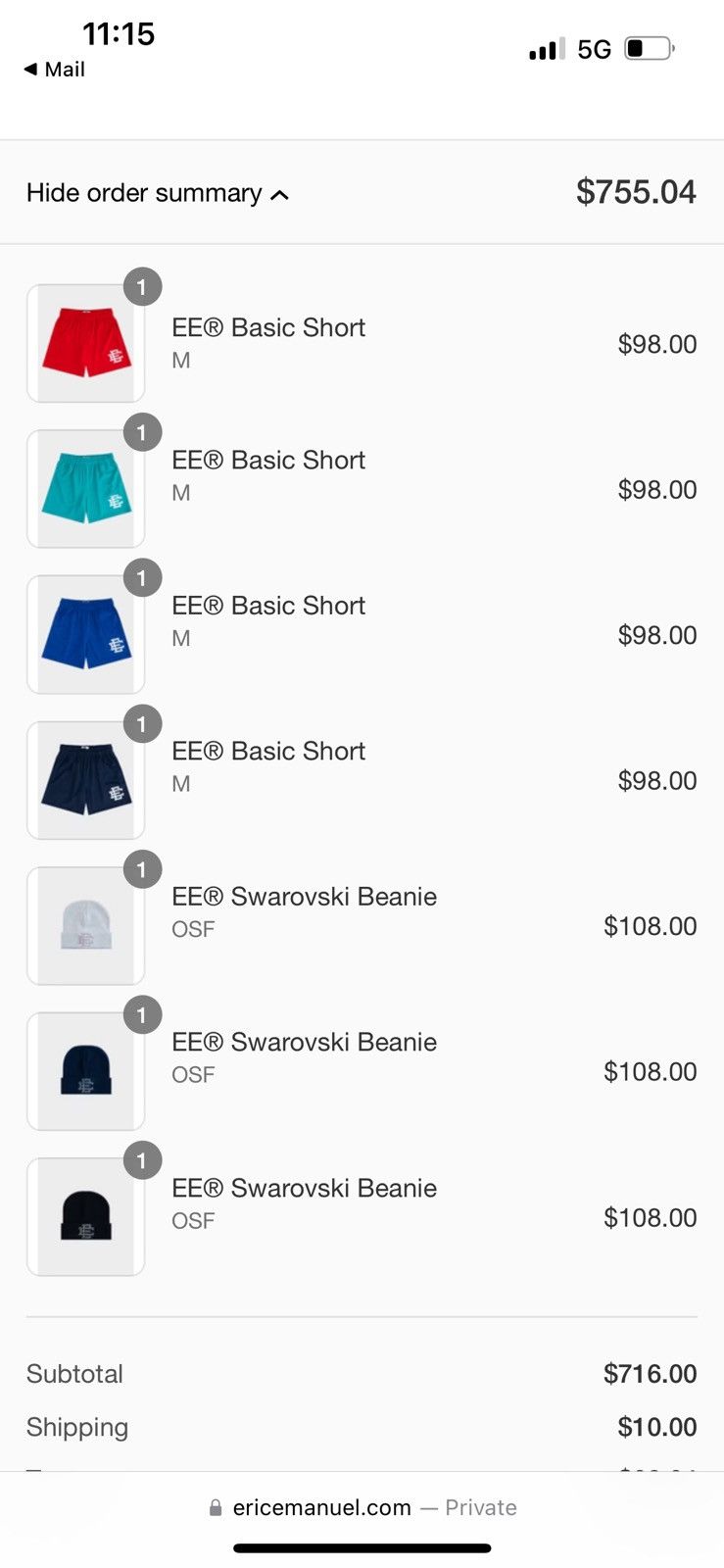 Eric Emanuel Eric Emanuel EE teal w white basic shorts medium Size US 30 / EU 46 - 2 Thumbnail