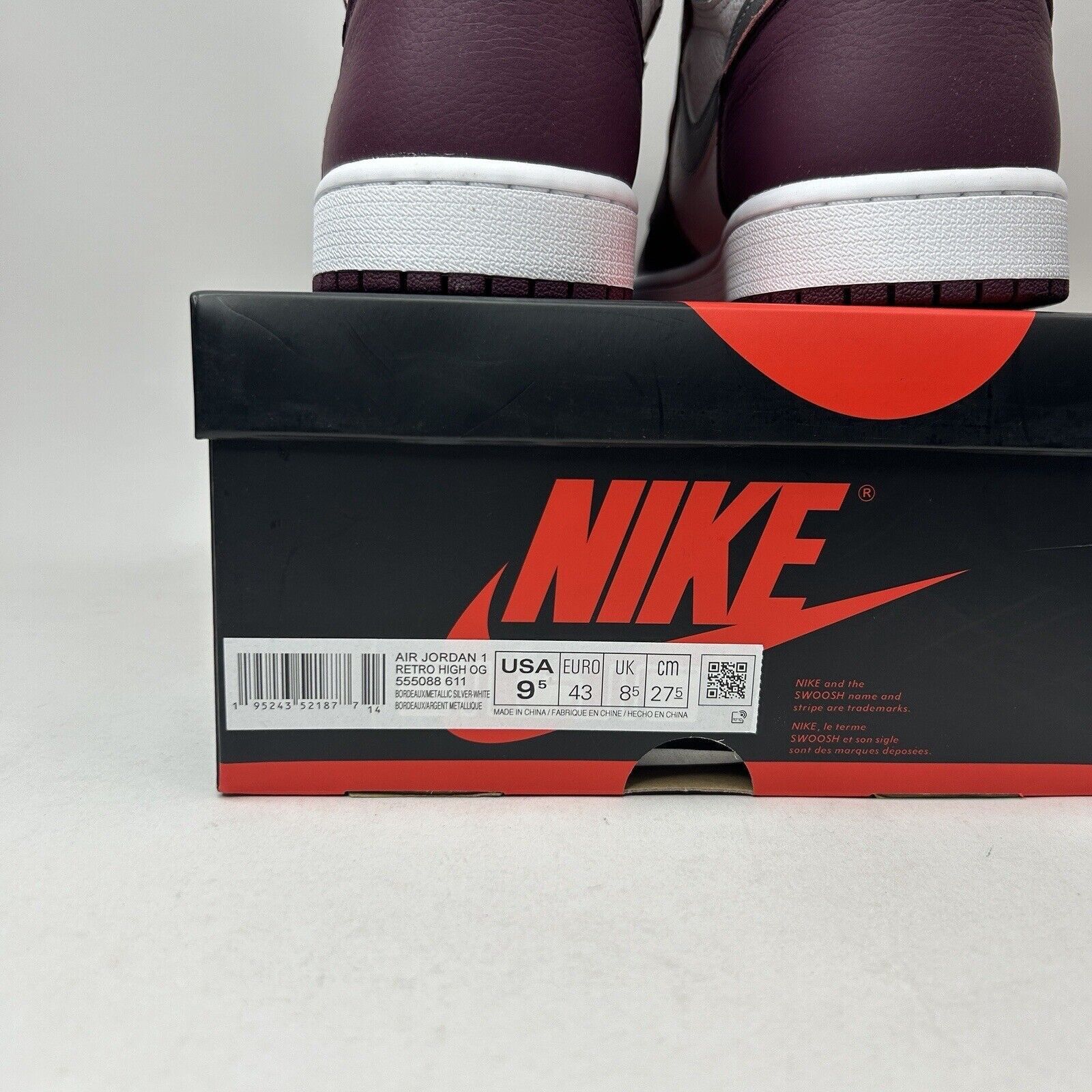 Nike Nike Air Jordan 1 Retro High OG “Bordeaux” 2023 Size US 9.5 / EU 42-43 - 5 Thumbnail