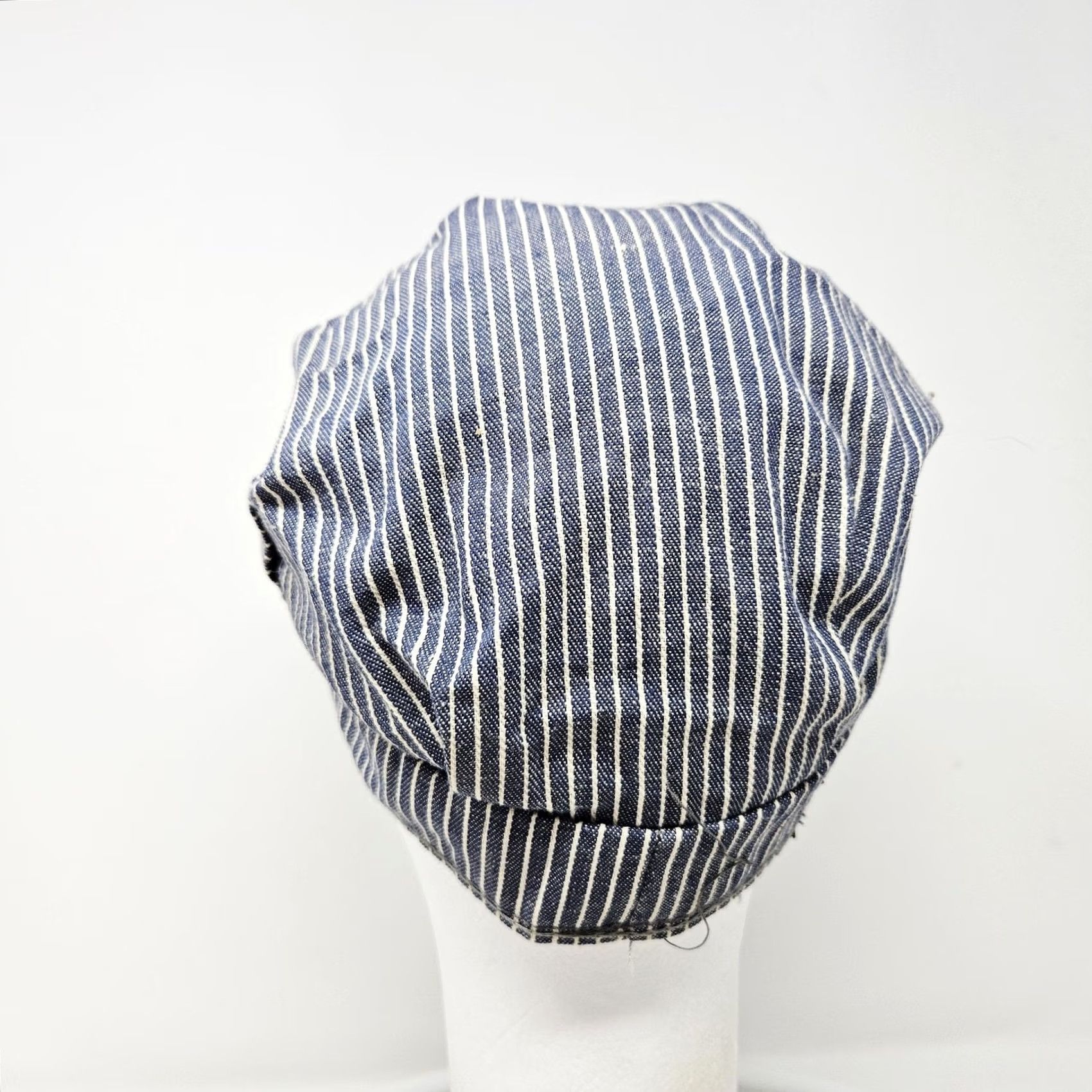 Denime VINTAGE Army Cap Striped Denim Hat 7 1/4 Blue Cotton Men Casual Summer USA Cap Mens Size ONE SIZE - 4 Thumbnail