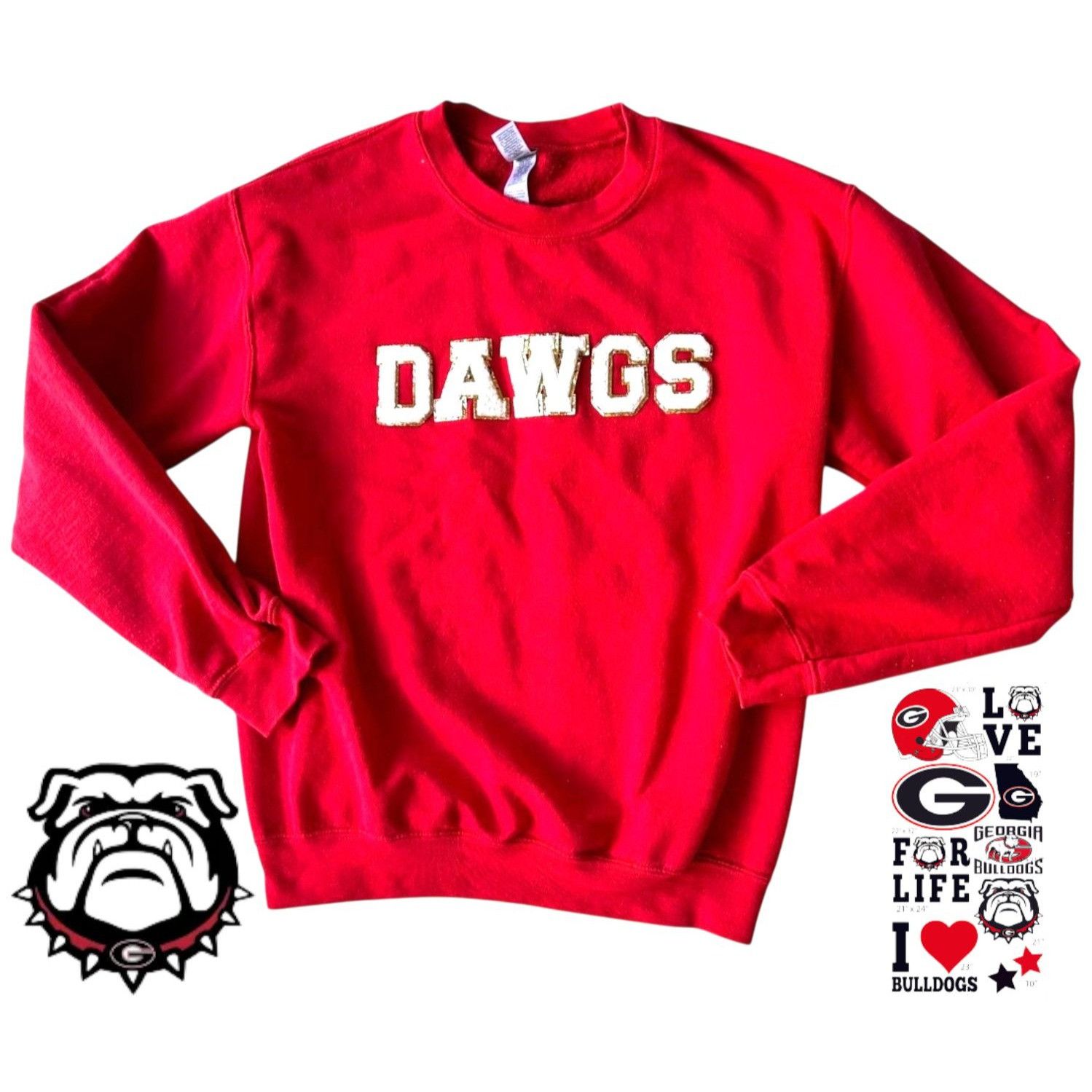 Gildan Christmas Georgia Bulldogs Glitter Sweatshirt Unisex Small R Size S / US 4 / IT 40 - 4 Thumbnail