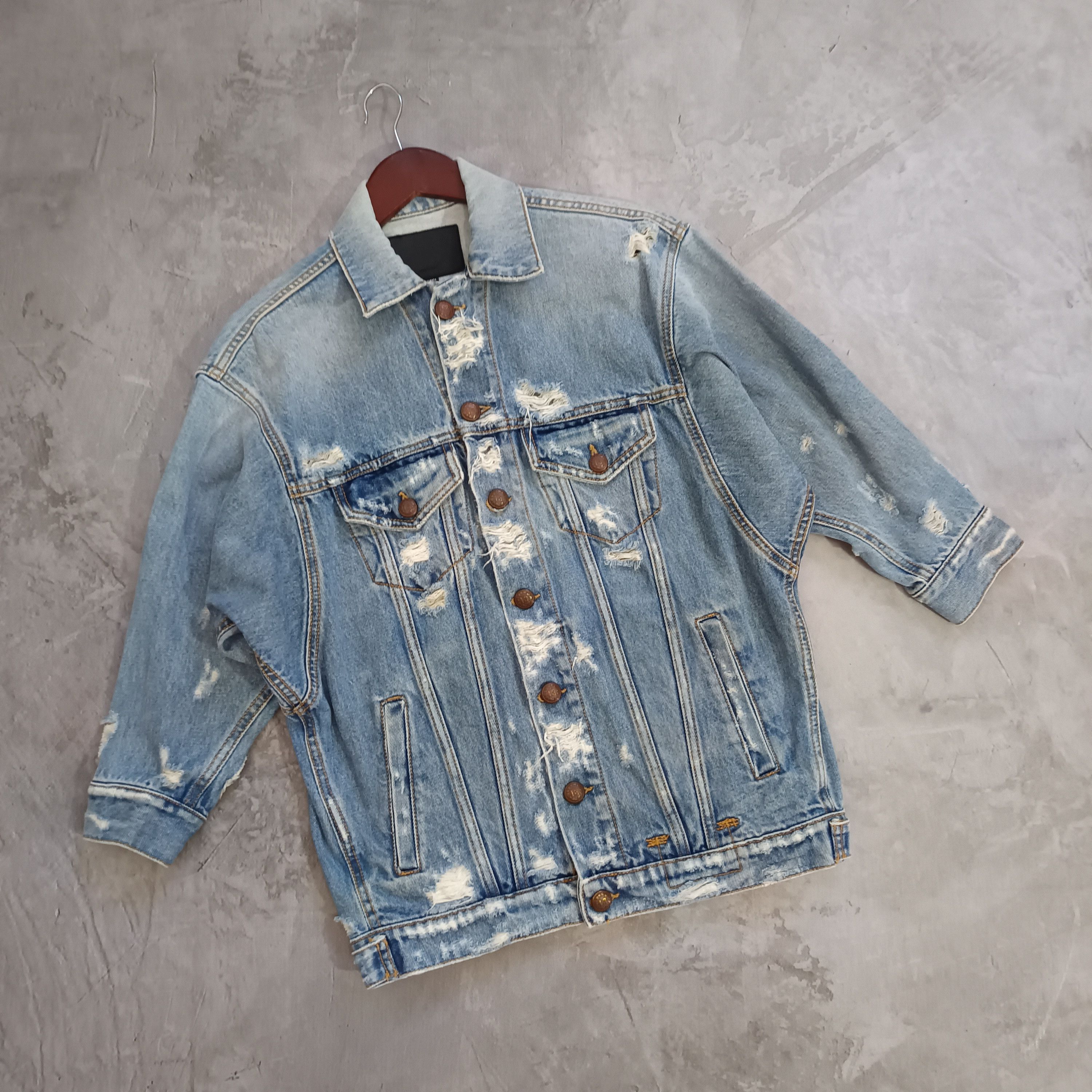 R13 R13 Distressed Trucker Jacket Size US XS / EU 42 / 0 - 1 Thumbnail