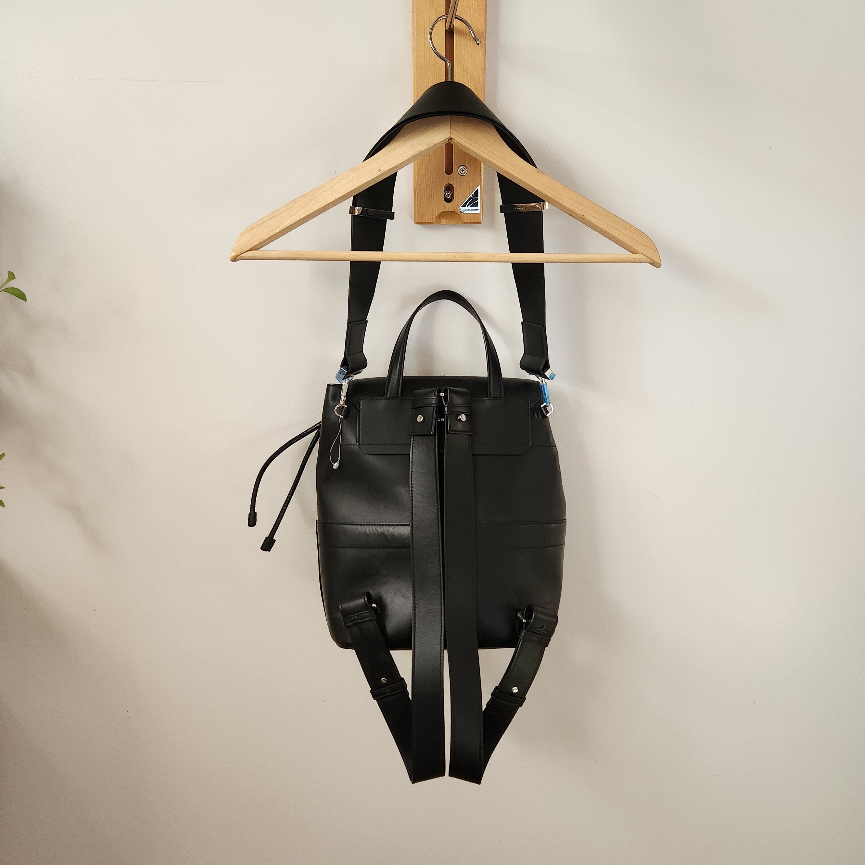 Carven Black Leather Carven Backpack w/ Shoulder Strap Size ONE SIZE - 3 Thumbnail