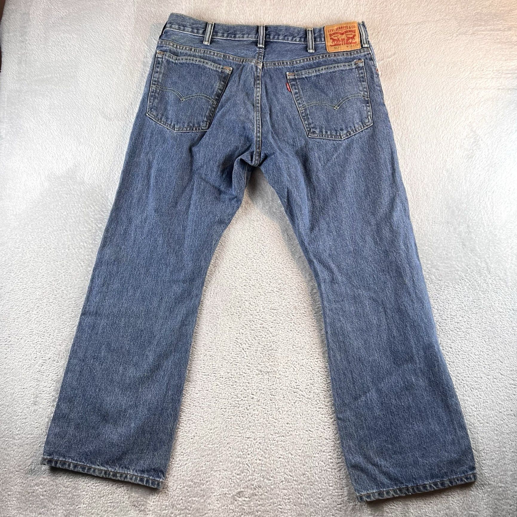 Levi's VINTAGE Levi's 517 Jeans Jeans 38 X 29 Blue 516 Western Cowboys & Western Mens 38 Regular Blue Boots Cut Denim 5-Pocket Zipper Brown? Size US 38 / EU 54 - 2 Thumbnail