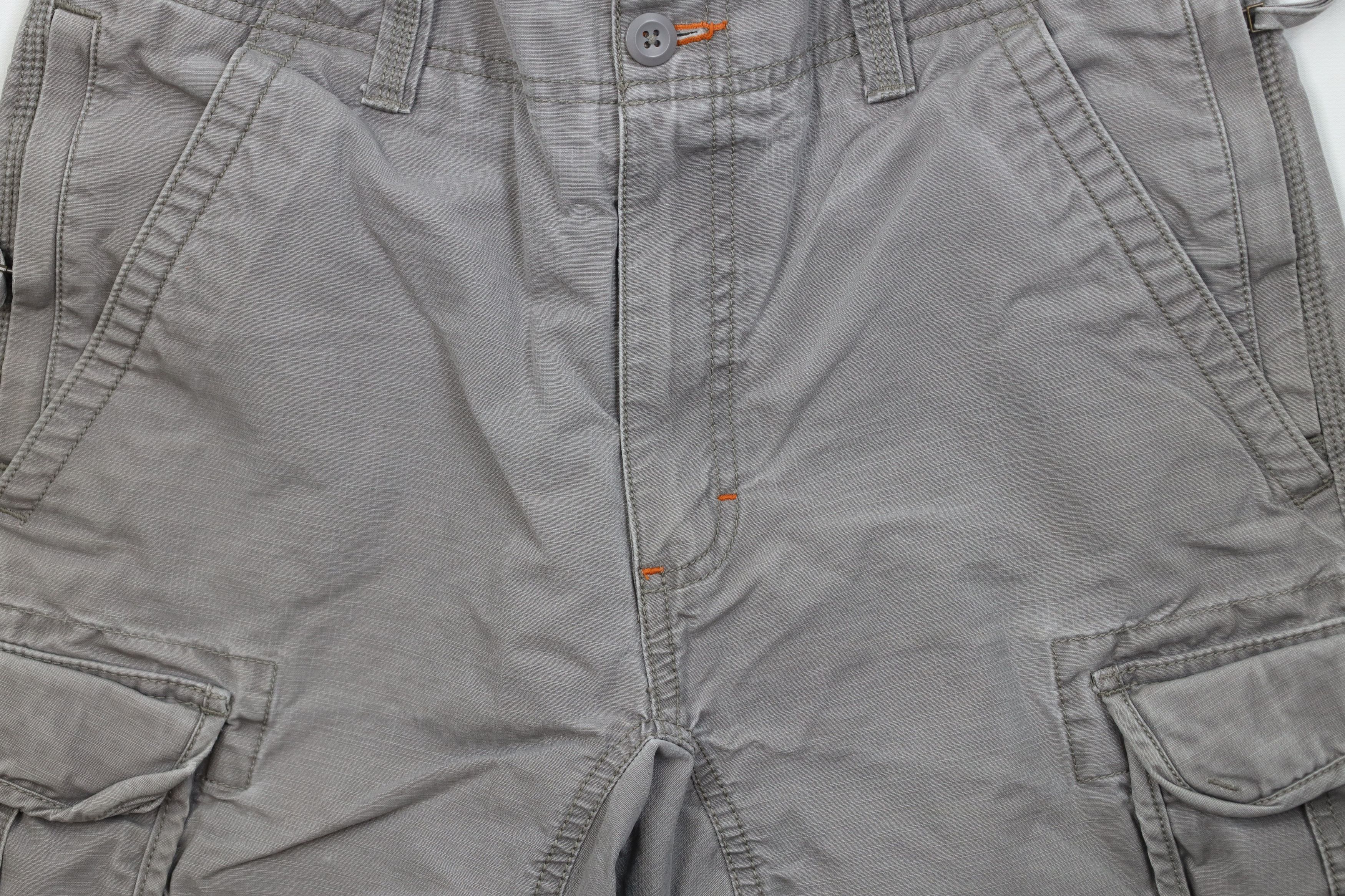 L.L. Bean Vintage LL Bean Heavyweight Ripstop Cargo Shorts Gray Cotton Size US 31 - 3 Thumbnail
