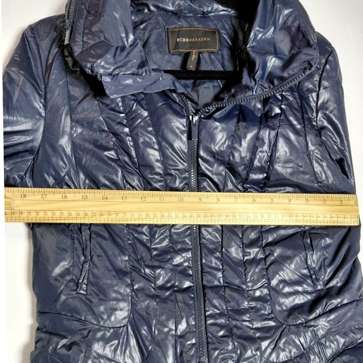 Bcbgmaxazria BCBGMAXAZRIA Jacket Blue Puffer Zip Hooded Long Sleeve Women M Fall Winter Insulated Polyester Solid Style Team: Casual Travel Size M / US 6-8 / IT 42-44 - 5 Thumbnail
