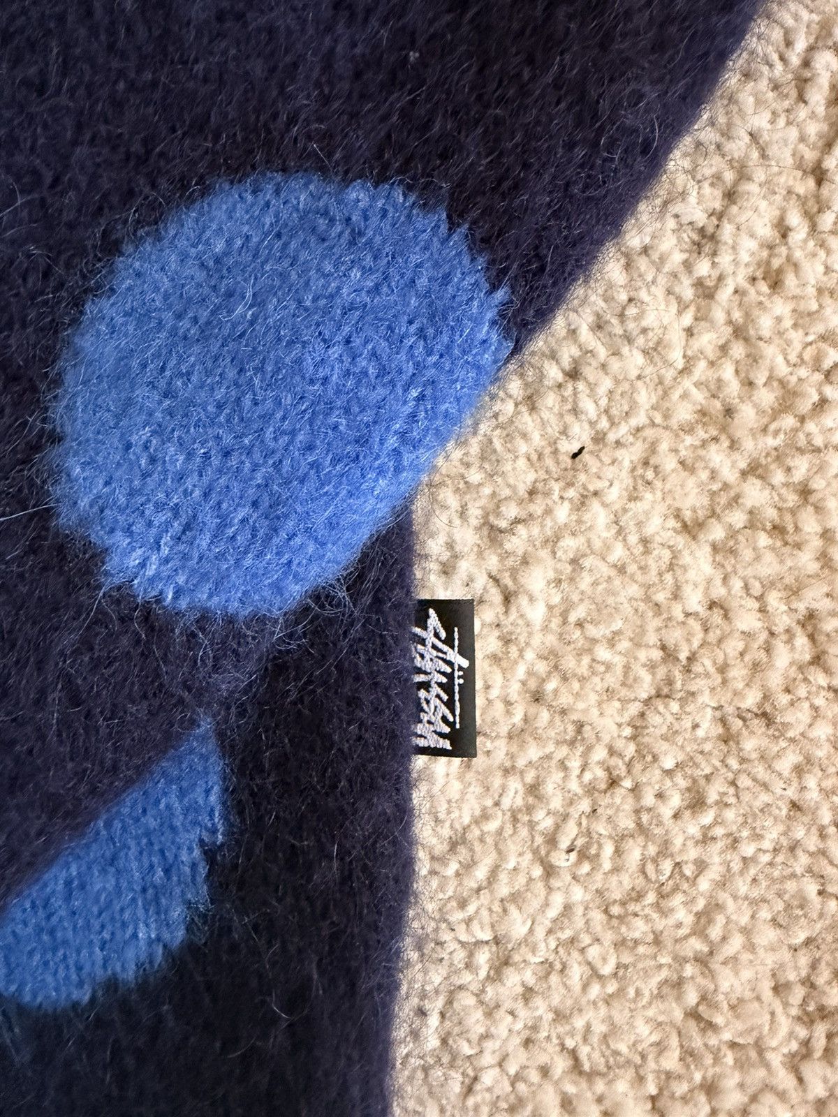 Stussy Stussy Dice Fuzzy Mohair Sweater Blue Size US M / EU 48-50 / 2 - 2 Thumbnail
