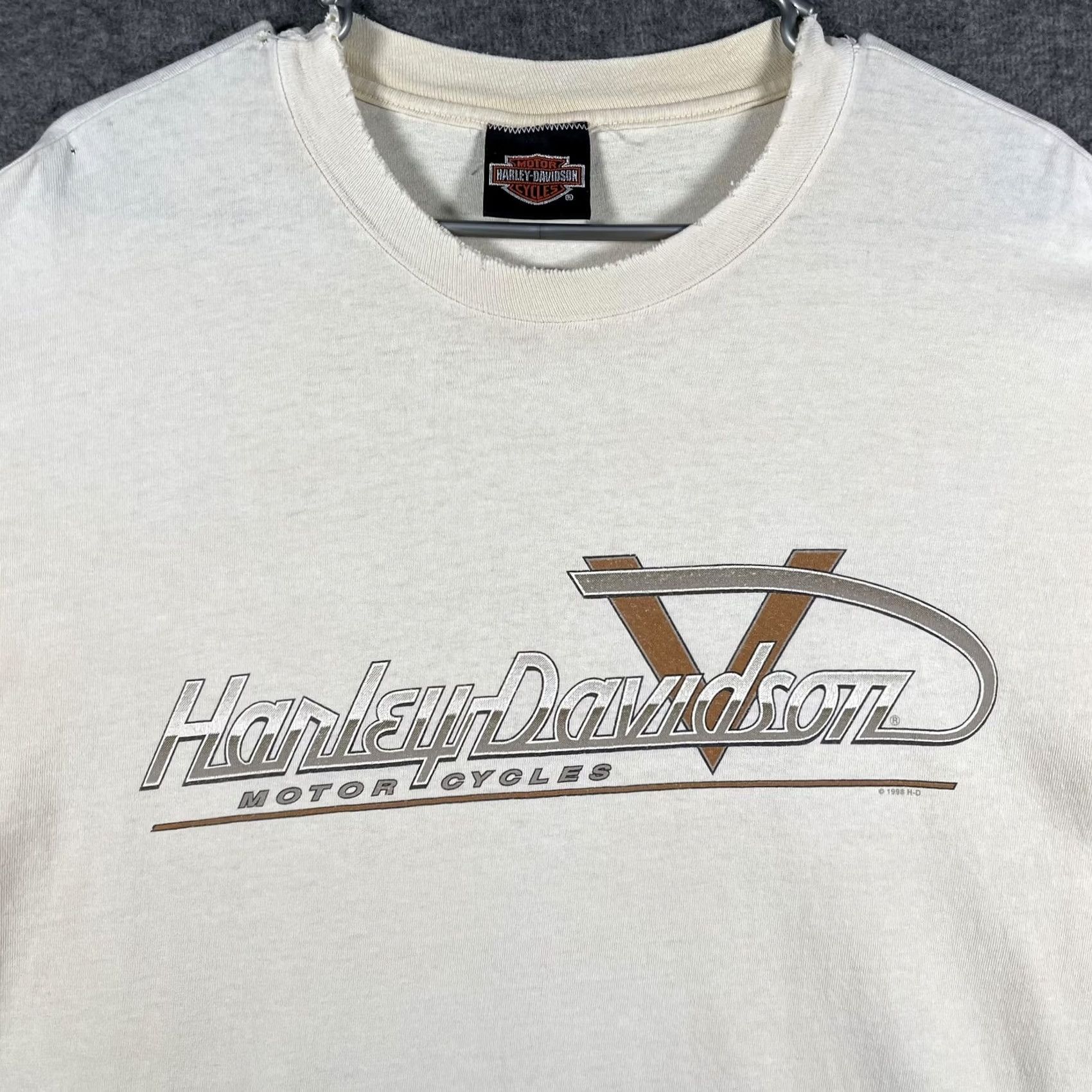 Harley Davidson VINTAGE Harley-Davidson Shirt Mens XL White 1999 Biker Tee Florida Ft Lauderdale 90s Logo Graphic Print Crew Neck Short Sleeve Mens Size US XL / EU 56 / 4 - 2 Thumbnail