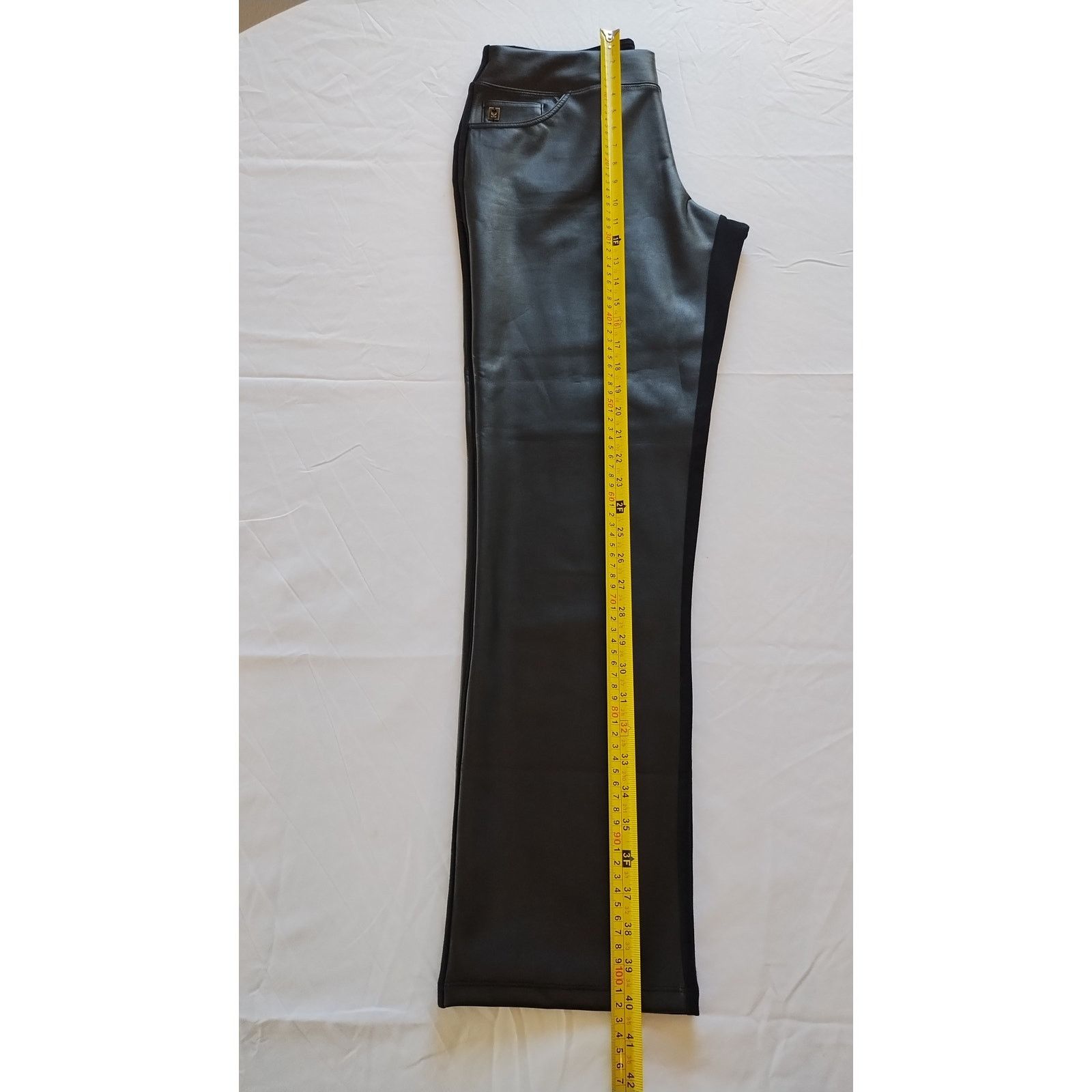 Other Belle Kim Gravel Faux Leather Black Pants Women Sz12 Size 34" / US 12 / IT 48 - 14 Thumbnail