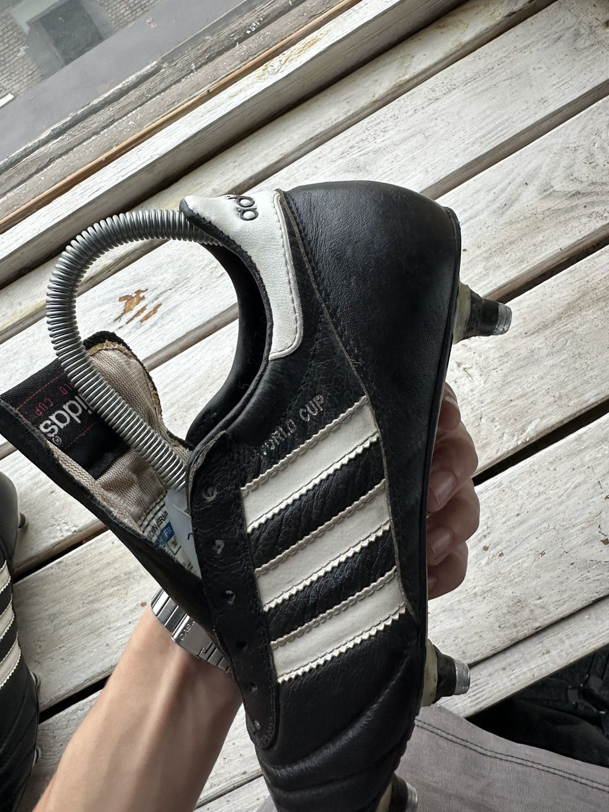 Adidas 🚨RARE ADIDAS 1996 WORLD CUP UNISEX BLACK LEATHER FOOTBAL Size US 5 / EU 37 - 15 Thumbnail