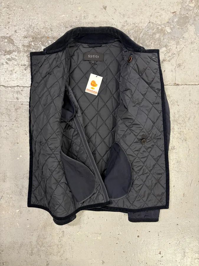 Gucci 2000s Gucci Navy Asymmetrical Quilted Officer Jacket Size US S / EU 44-46 / 1 - 9 Thumbnail