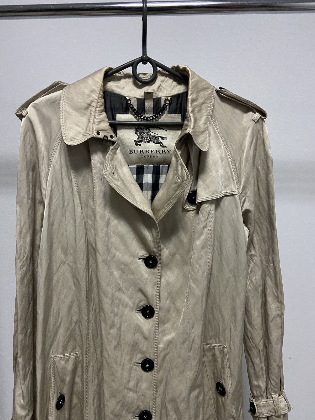 Burberry × Vintage Burberry trench coat womens nova check vintage luxury jacket Size L / US 10 / IT 46 - 2 Thumbnail