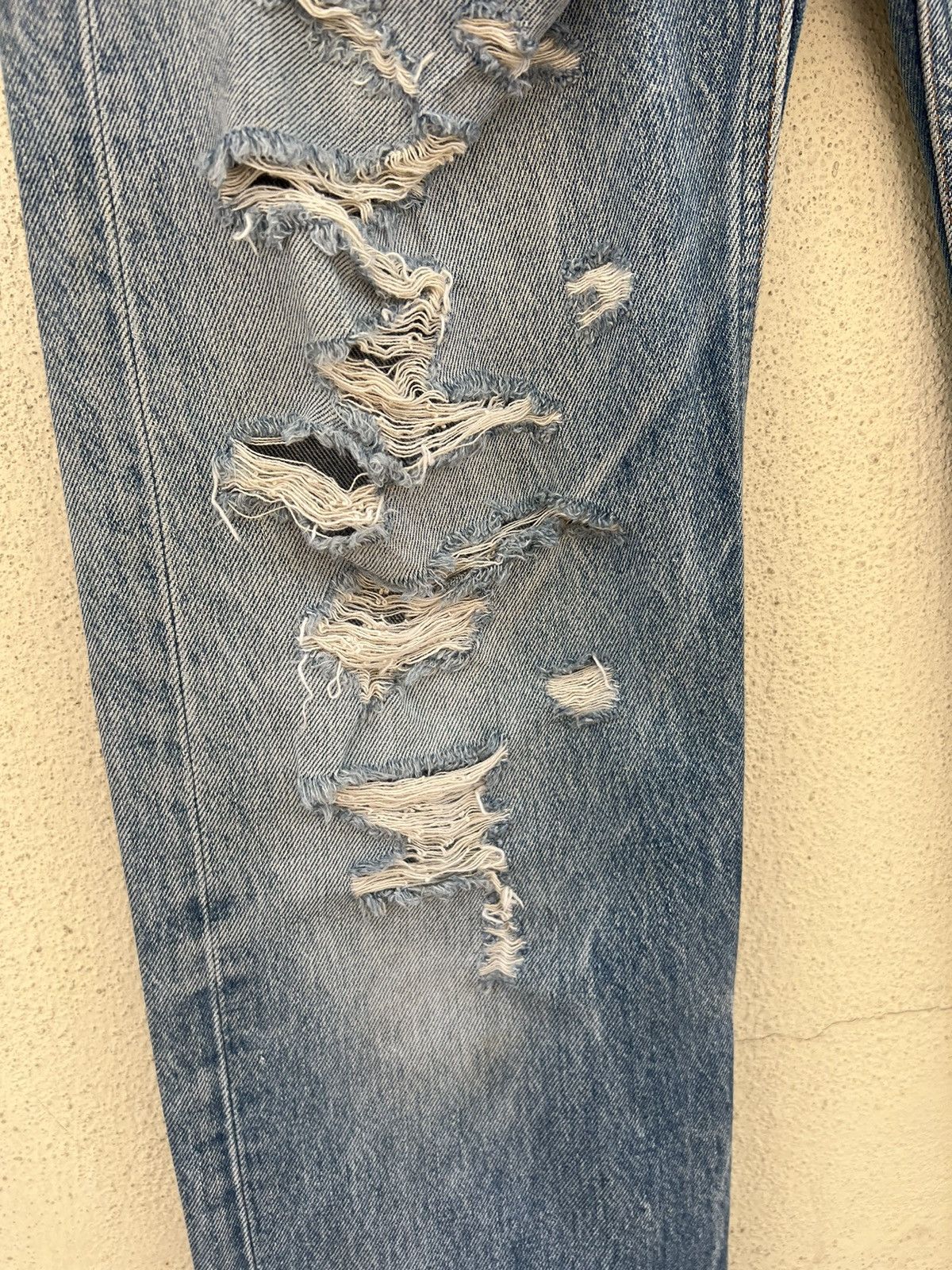 Levi's Vintage Levi's 501 Jeans Ripped Distressed Patchwork Denim Size US 33 - 9 Thumbnail