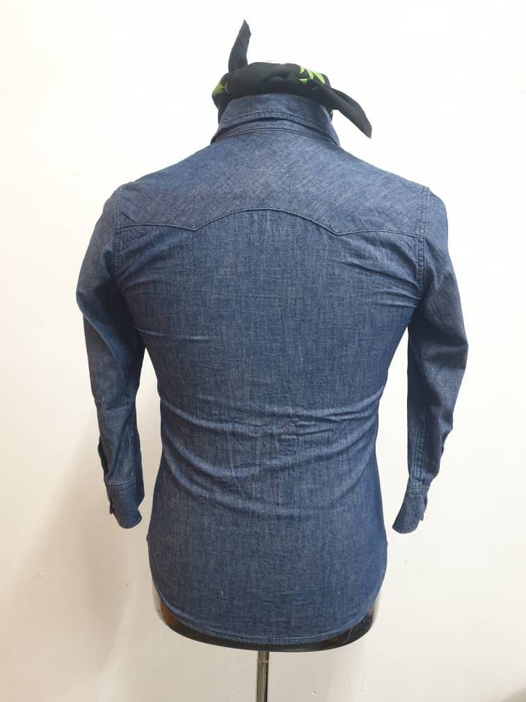 Japanese Brand Nano universe blue japan band 3 quater western chambray Size US S / EU 44-46 / 1 - 12 Thumbnail