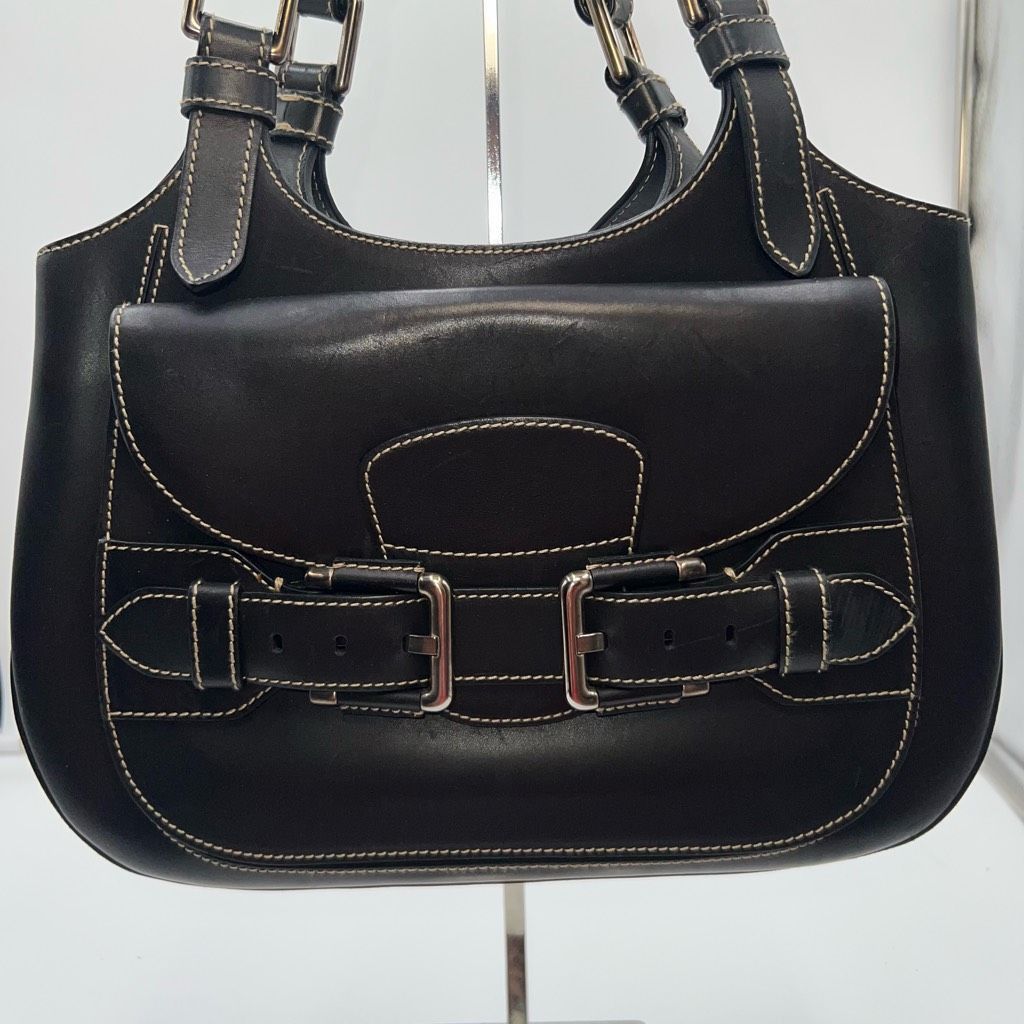Bally Bally Saddle Leather Buckle Trim Shoulder Bag Made in Switzerland Size ONE SIZE - 2 Thumbnail