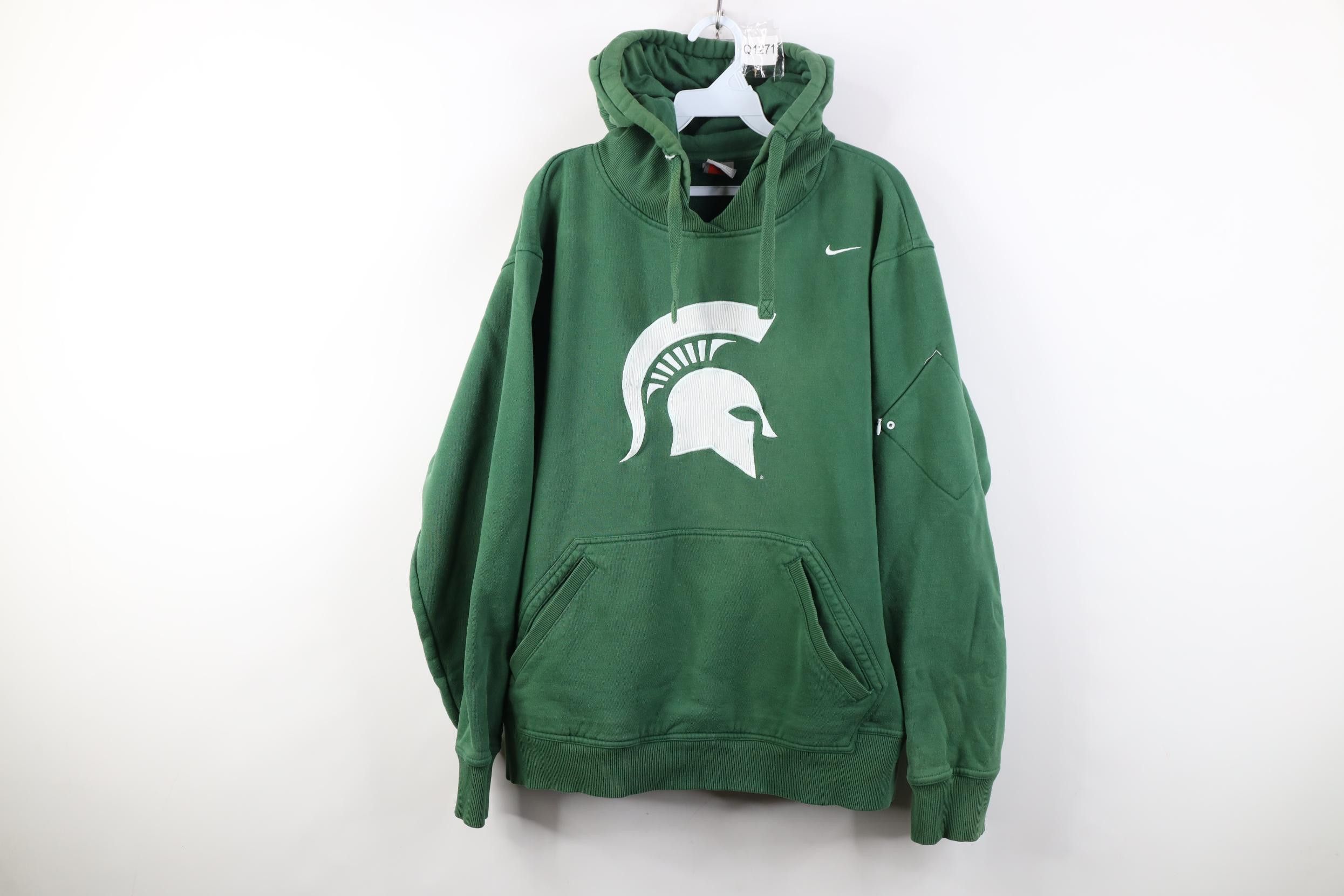Nike Vintage Nike Mini Swoosh Michigan State University Hoodie Size US L / EU 52-54 / 3 - 1 Thumbnail
