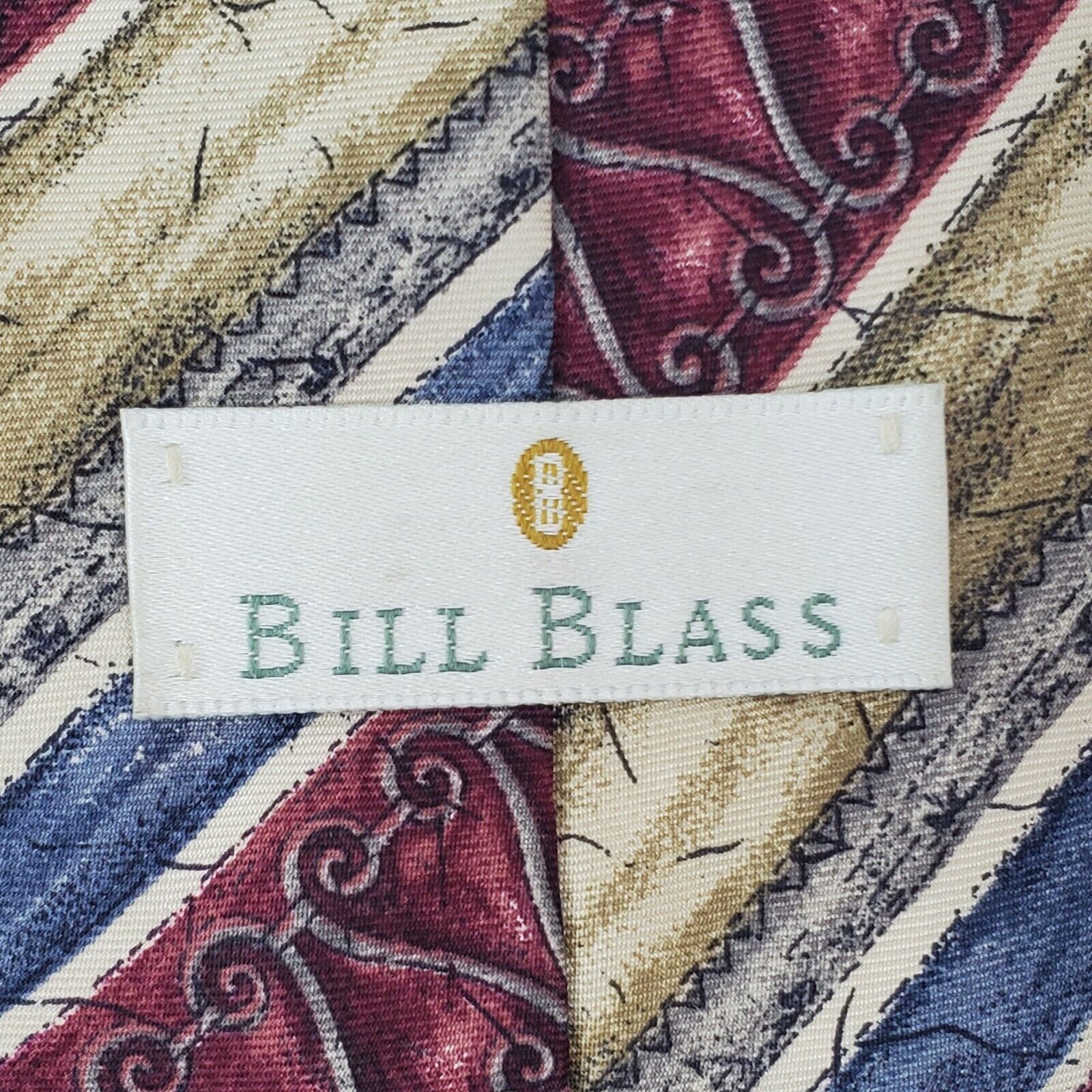Bill Blass Bill Blass Striped Red Tan Silk Tie Classic Size ONE SIZE - 3 Thumbnail