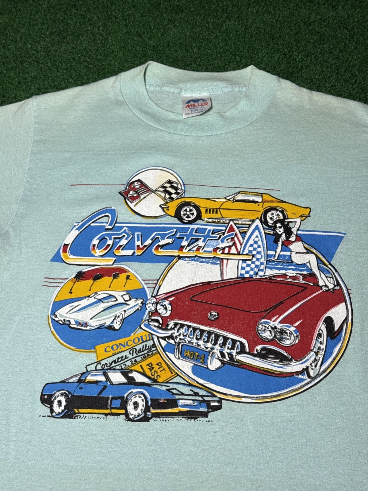 Vintage Corvette 80s Muscle Car Classic Vintage S/M 17x26 T Shirt Size US S / EU 44-46 / 1 - 2 Thumbnail