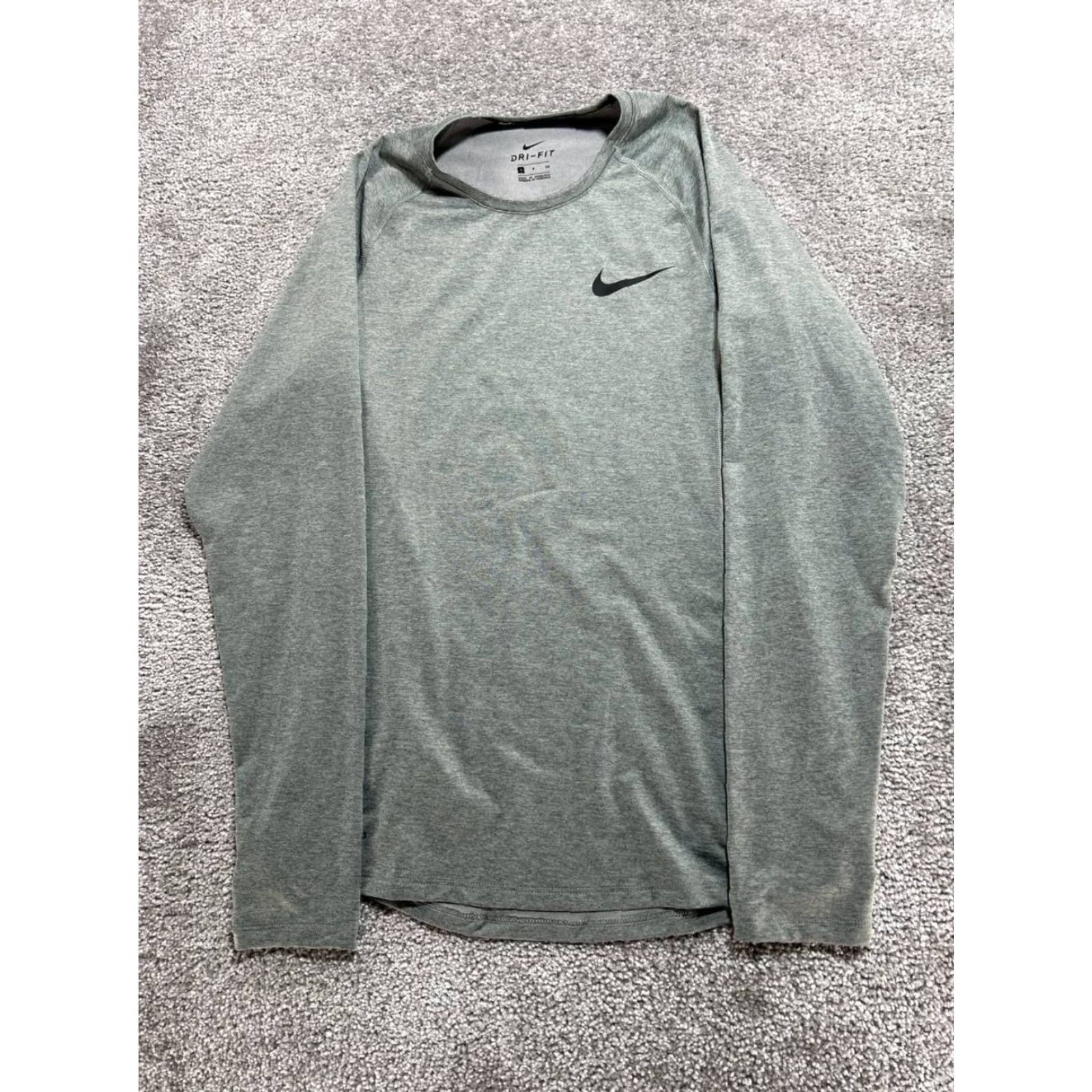 Nike Nike Pro Shirt Mens Small Heather Olive Swoosh Dri-Fit Stretch Training Size US S / EU 44-46 / 1 - 2 Thumbnail
